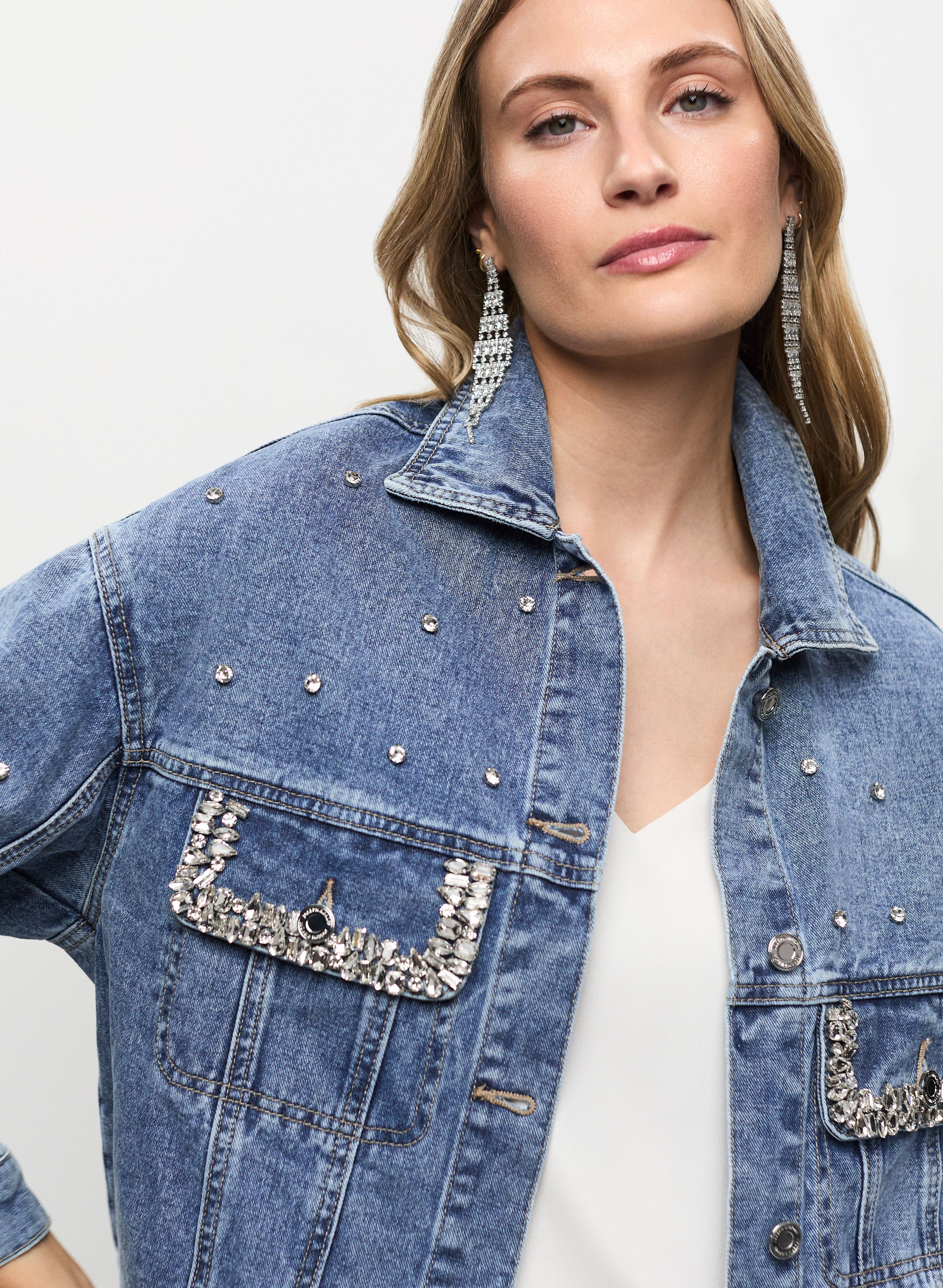 Joseph Ribkoff - Rhinestone Denim Jacket sold by Melanie Lyne product image thumbnail 5