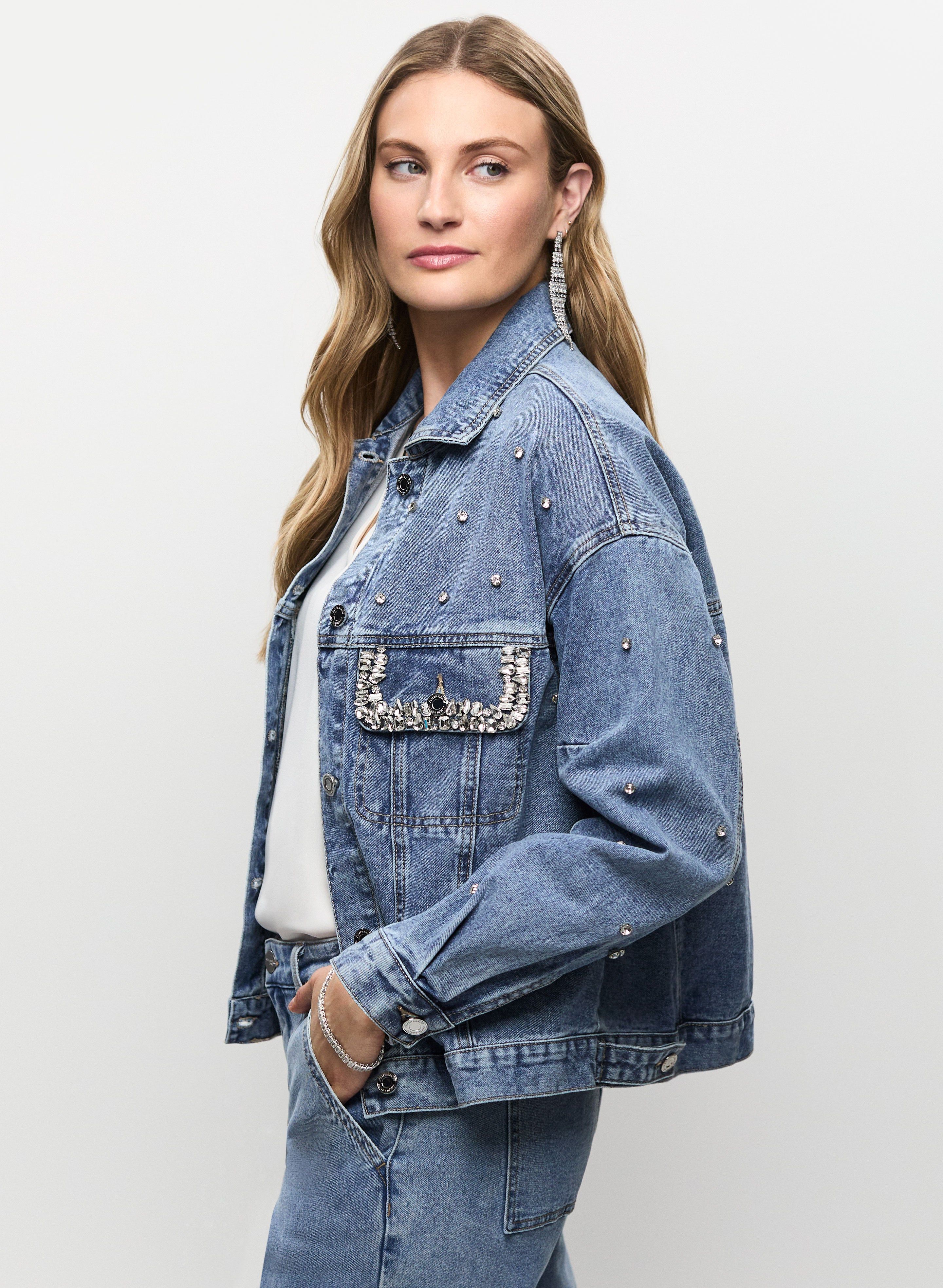 Joseph Ribkoff - Rhinestone Denim Jacket sold by Melanie Lyne product image thumbnail 2