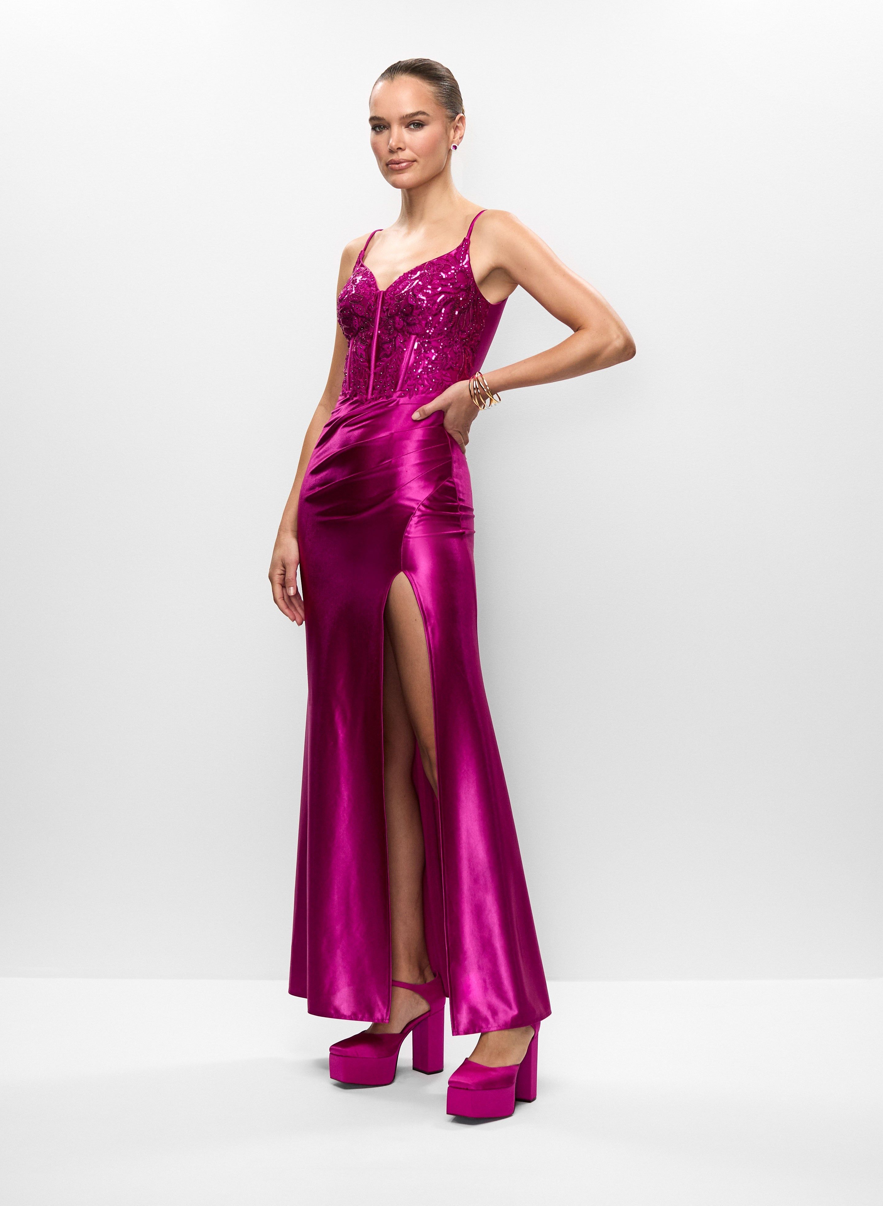 Sequin Detail Satin Gown sold by Melanie Lyne product image thumbnail 3
