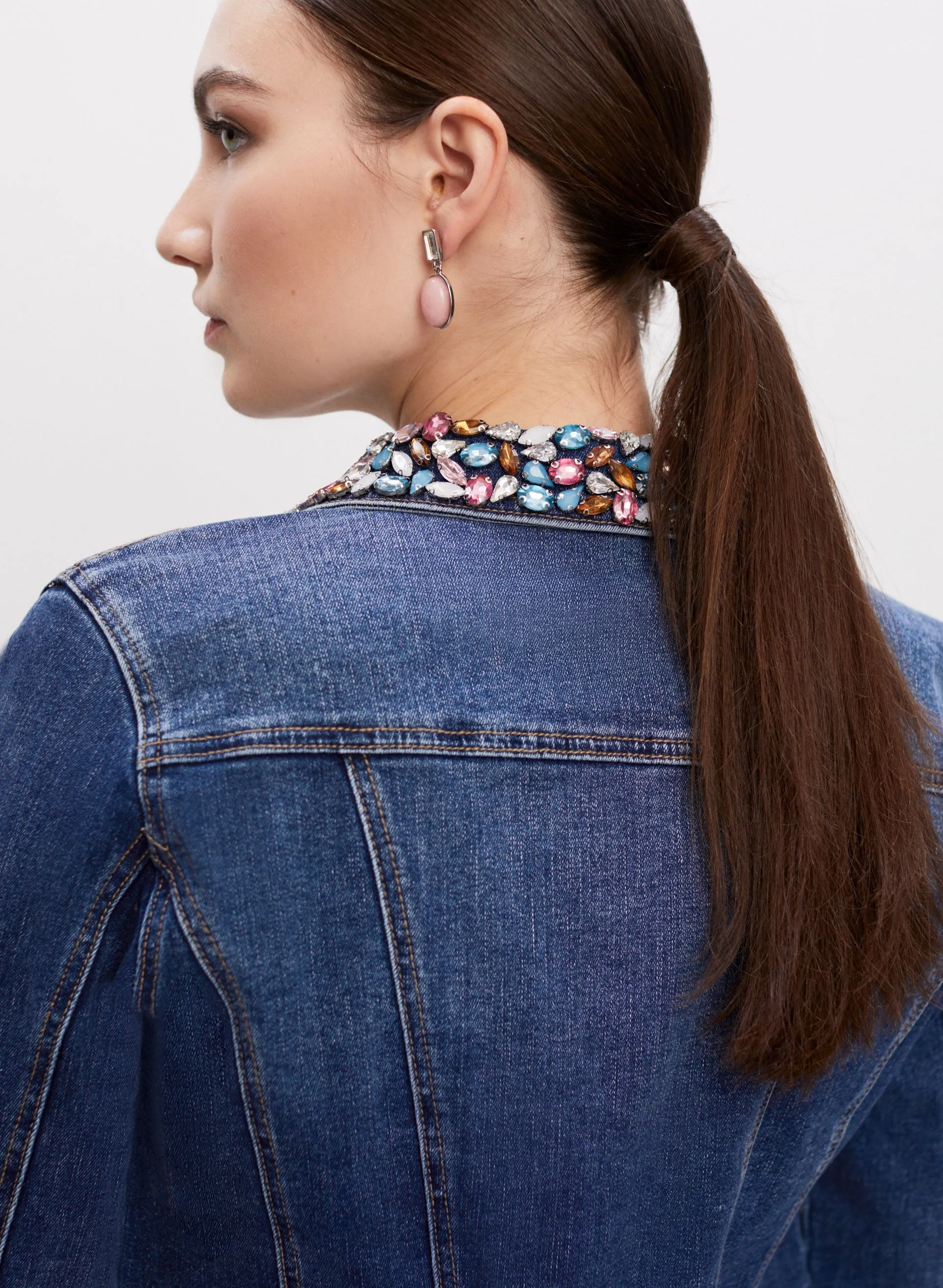 Embellished Collar Denim Jacket sold by Melanie Lyne product image thumbnail 2