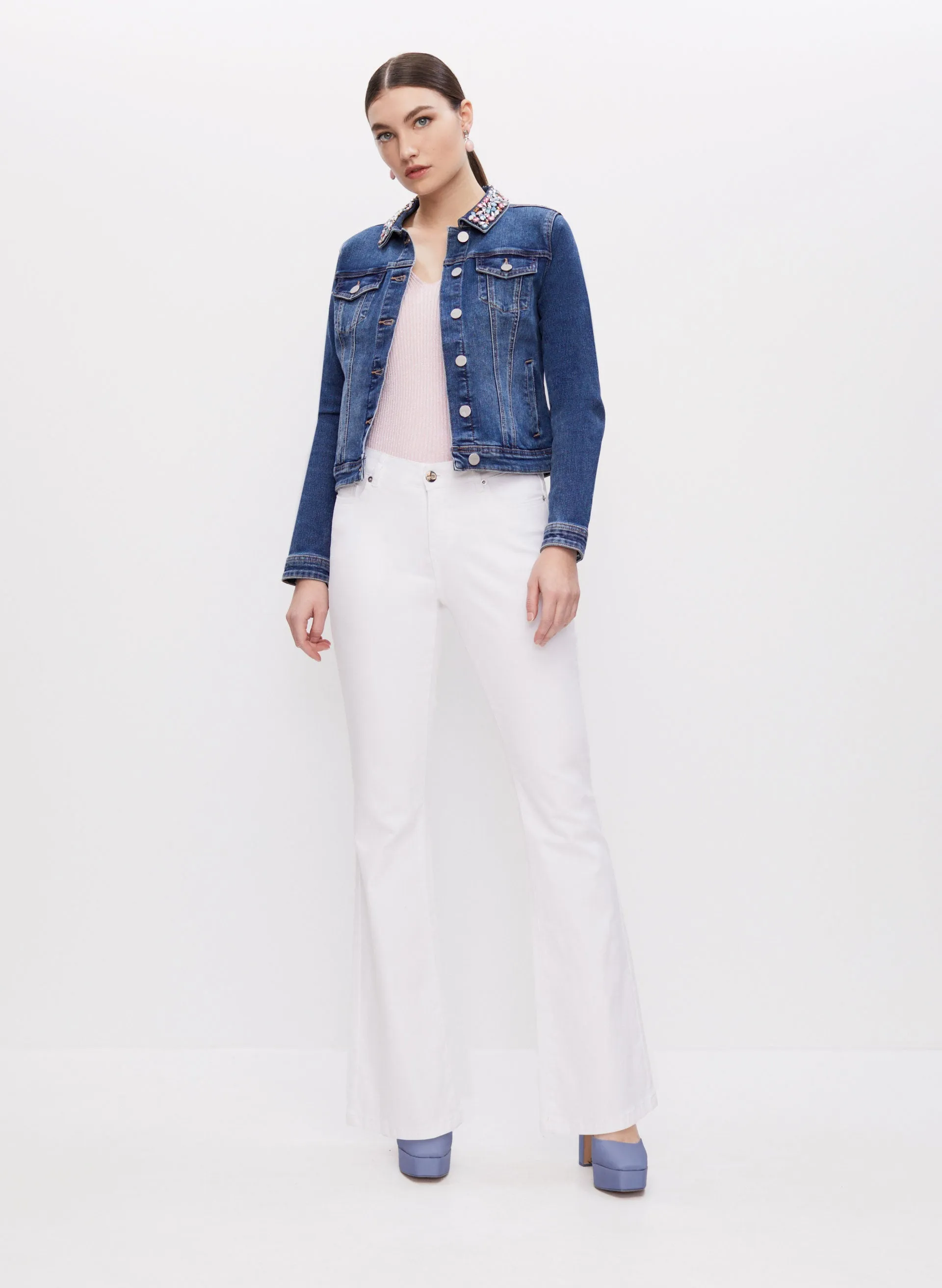 Embellished Collar Denim Jacket sold by Melanie Lyne product image thumbnail 5