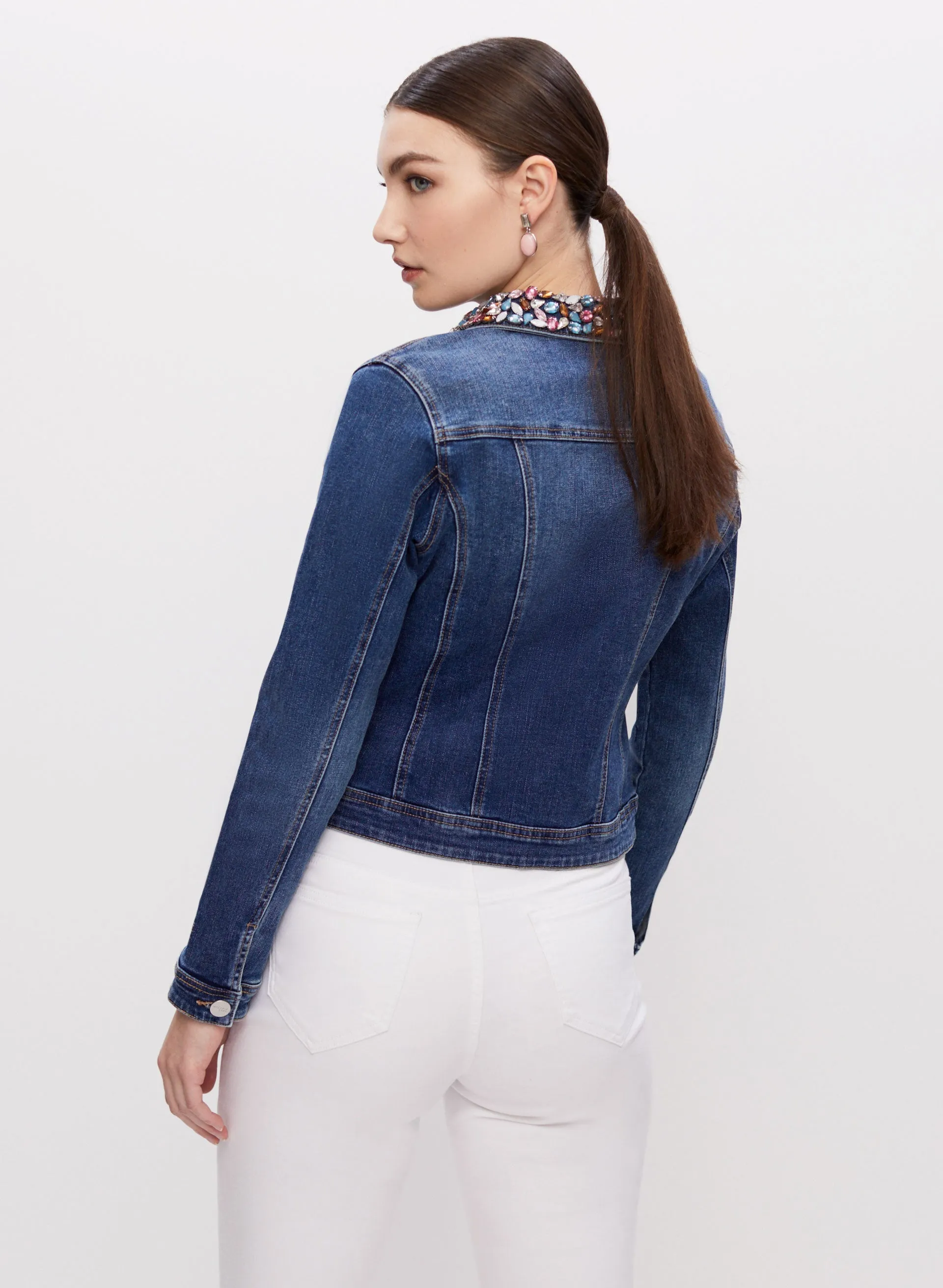 Embellished Collar Denim Jacket sold by Melanie Lyne product image thumbnail 3