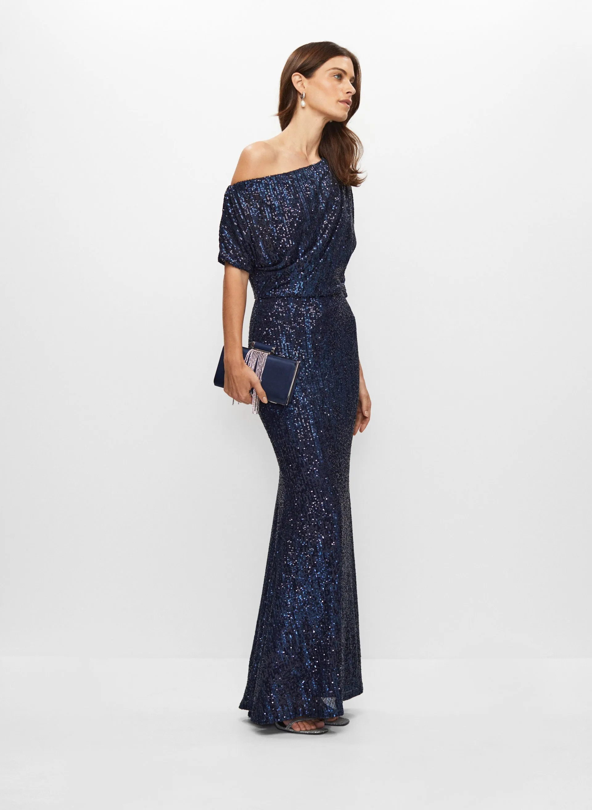 Off-Shoulder Sequin Gown sold by Melanie Lyne product image thumbnail 3