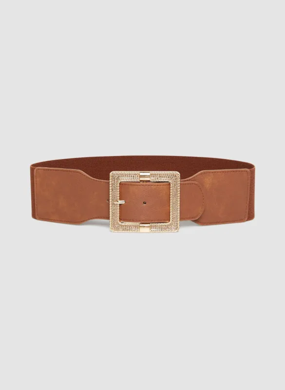 Wide Elastic Embellished Buckle Belt sold by Melanie Lyne