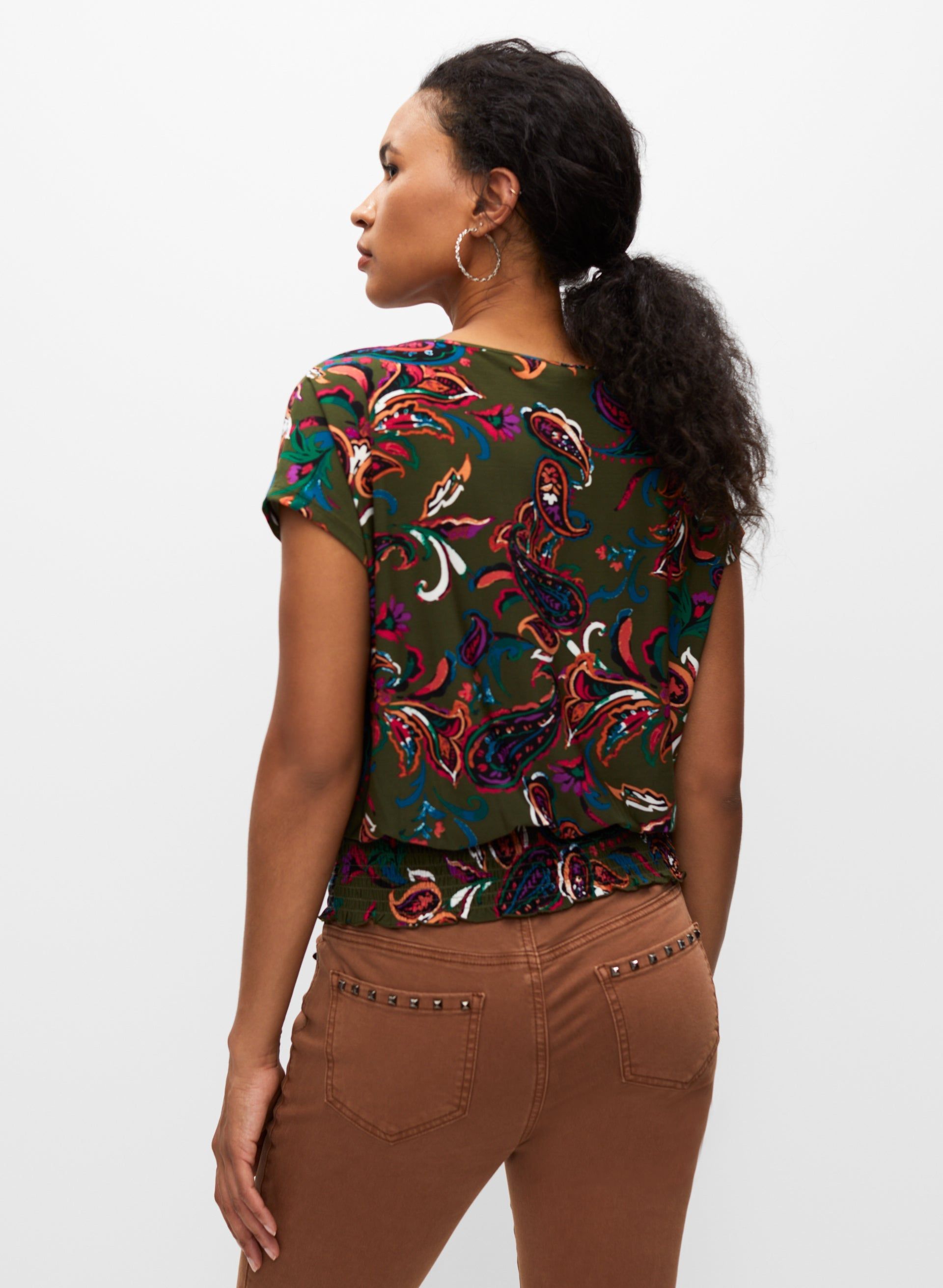 Paisley Print Short Sleeve Top sold by Melanie Lyne product image thumbnail 3