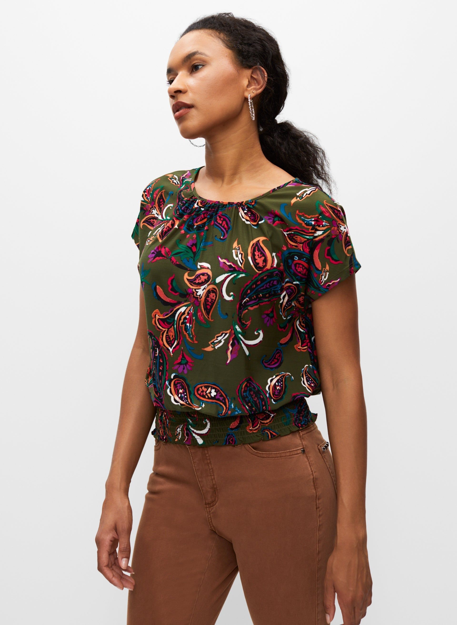 Paisley Print Short Sleeve Top sold by Melanie Lyne product image thumbnail 4