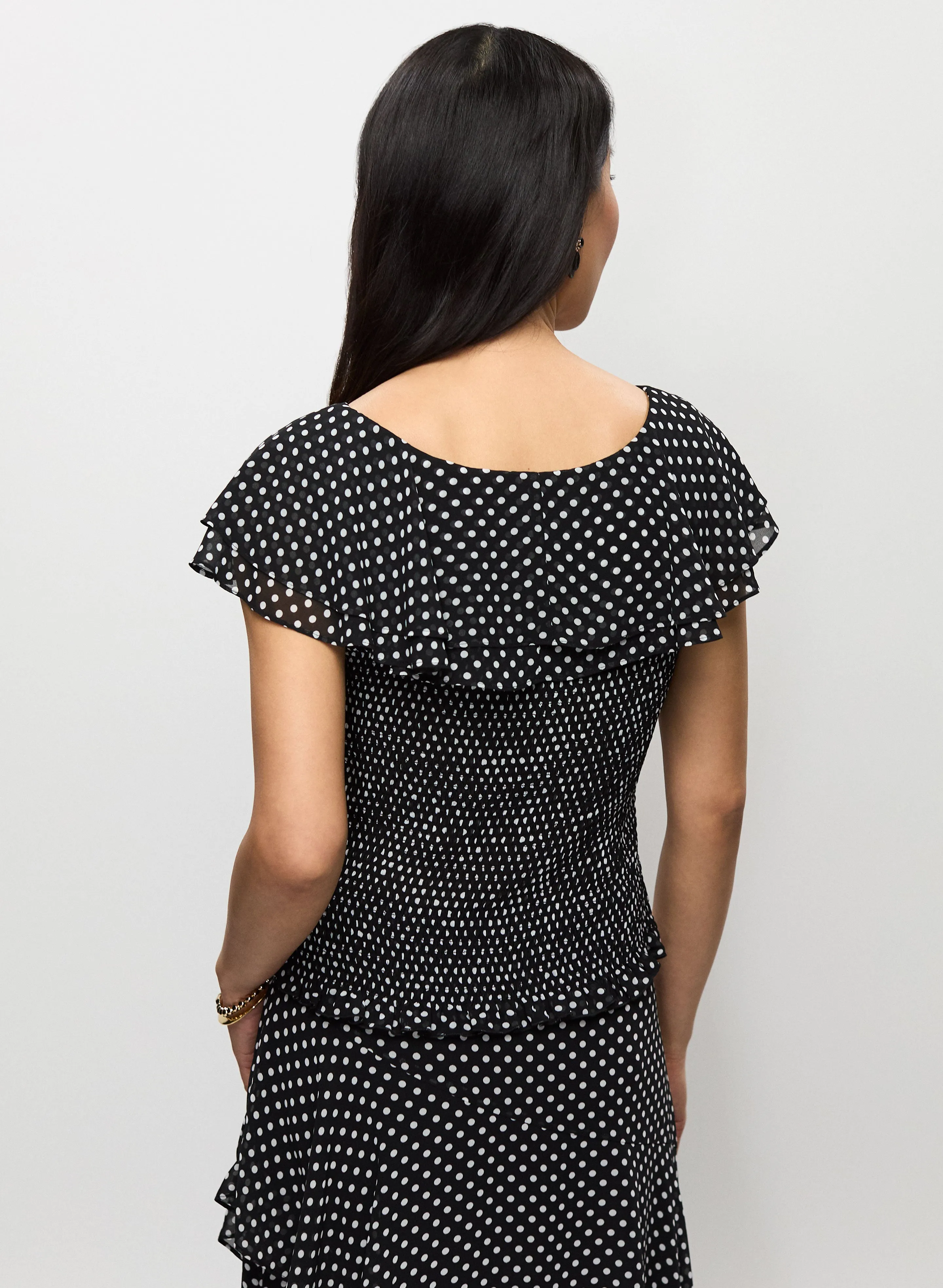Ruffled Polka Dot Blouse sold by Melanie Lyne product image thumbnail 4