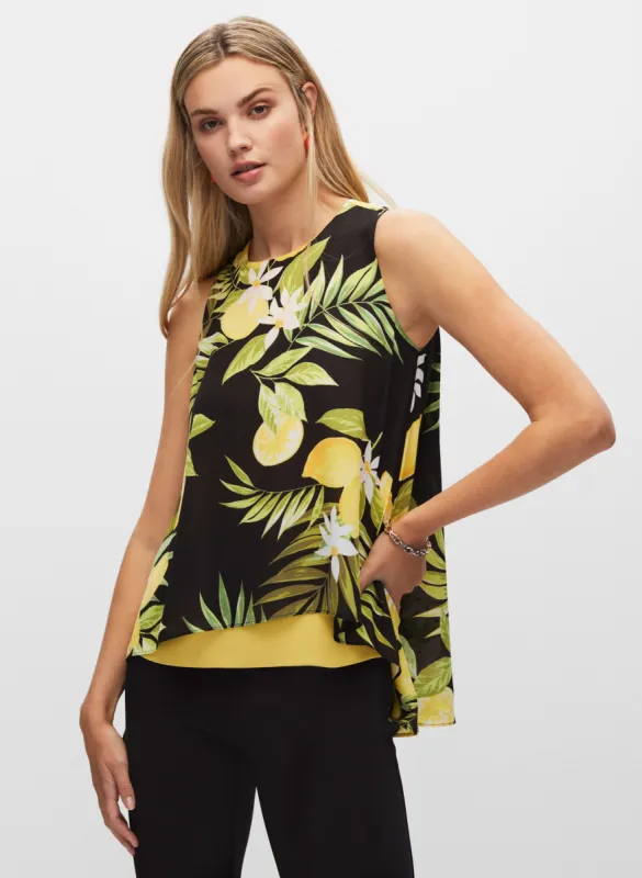 Lemon Print Double Layer Blouse sold by Melanie Lyne