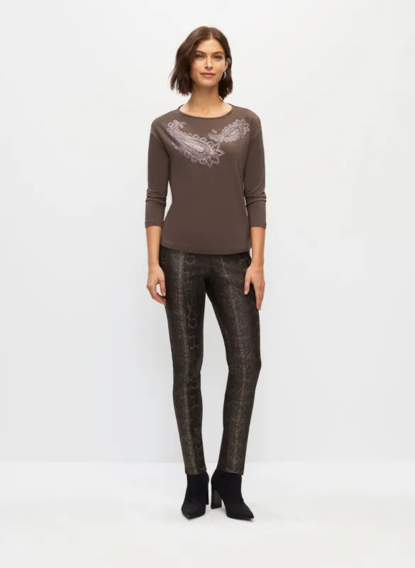 Kayla Pull-On Snakeskin Print Pants sold by Melanie Lyne