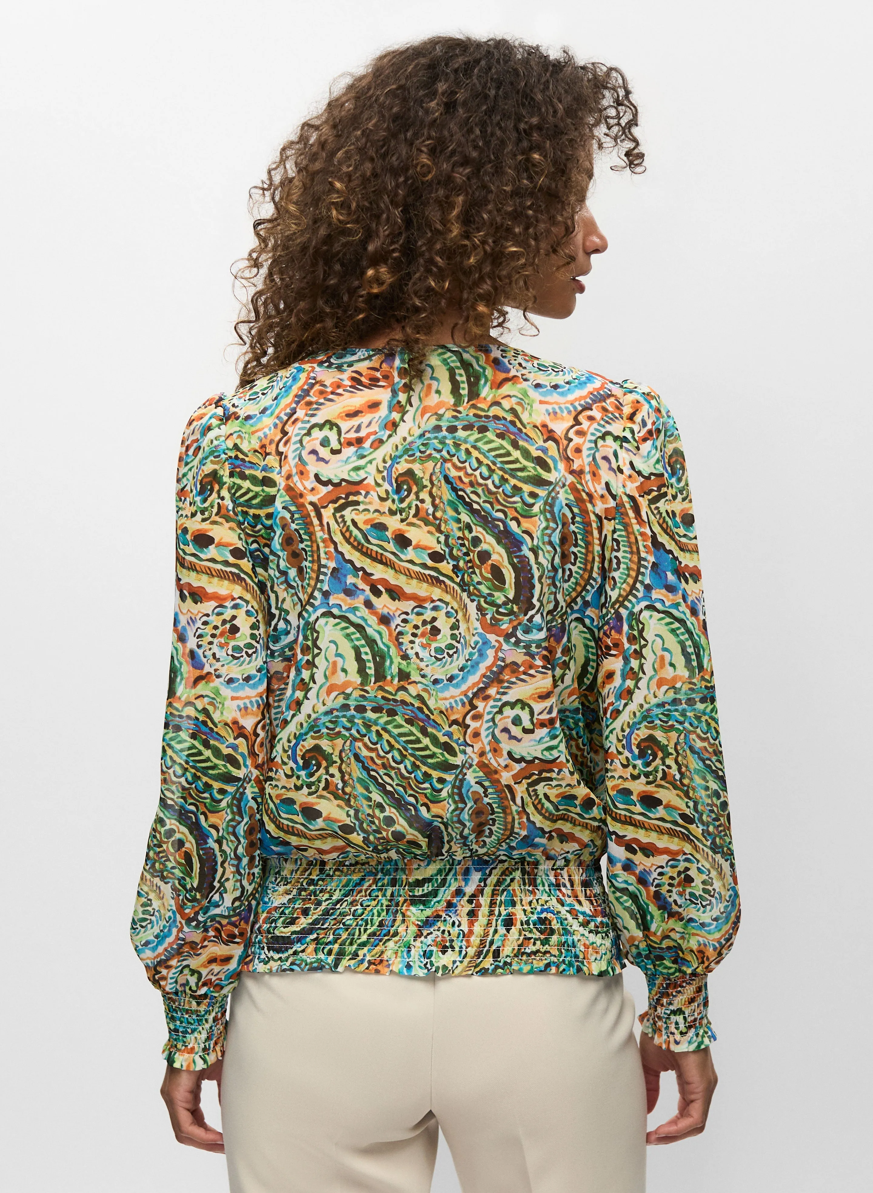 Smocked Paisley Blouse sold by Melanie Lyne product image thumbnail 5
