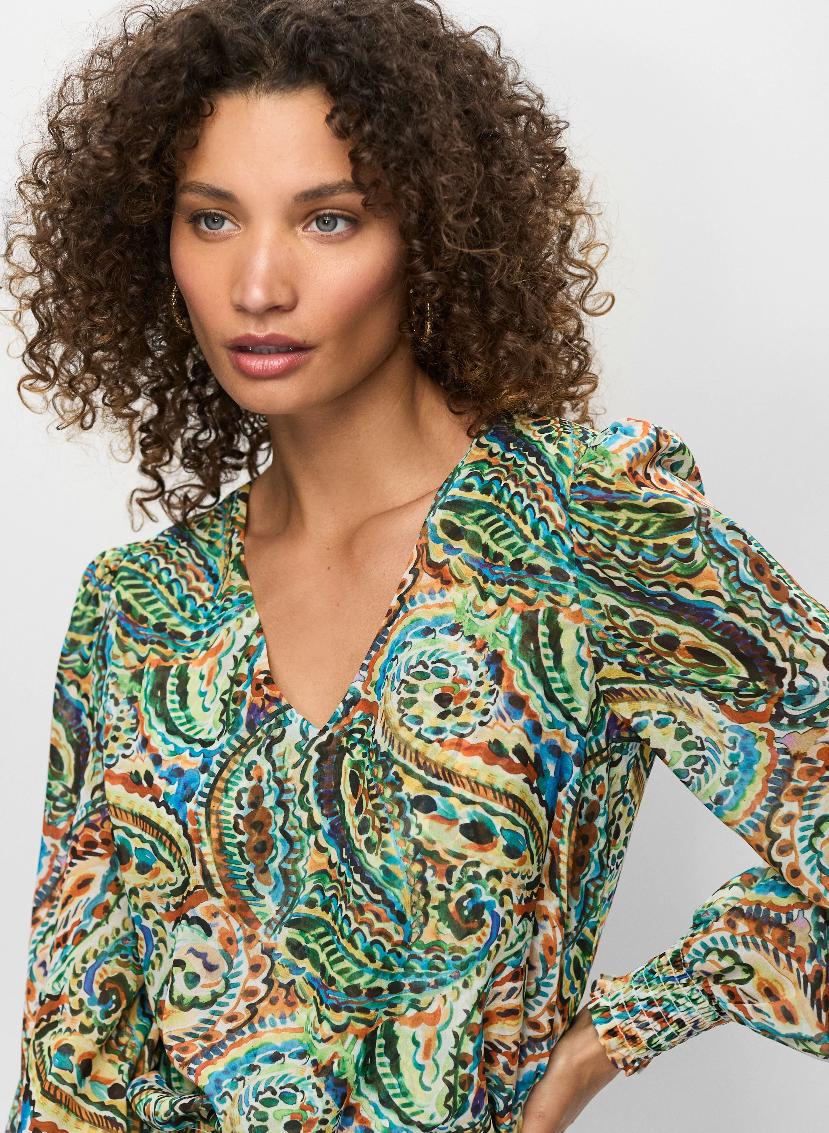Smocked Paisley Blouse sold by Melanie Lyne product image thumbnail 4
