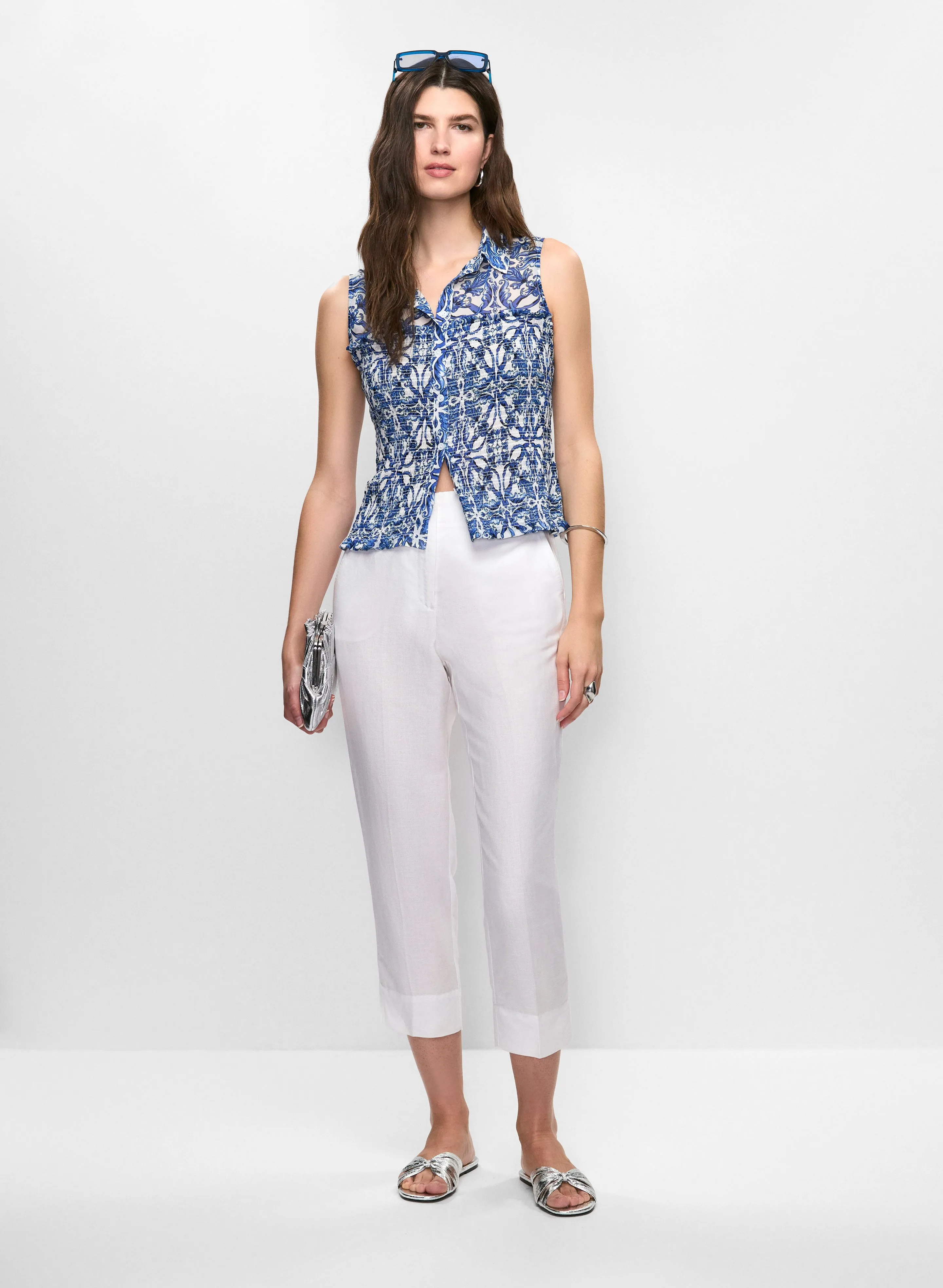 Abstract Print Button-Down Blouse sold by Melanie Lyne product image thumbnail 3