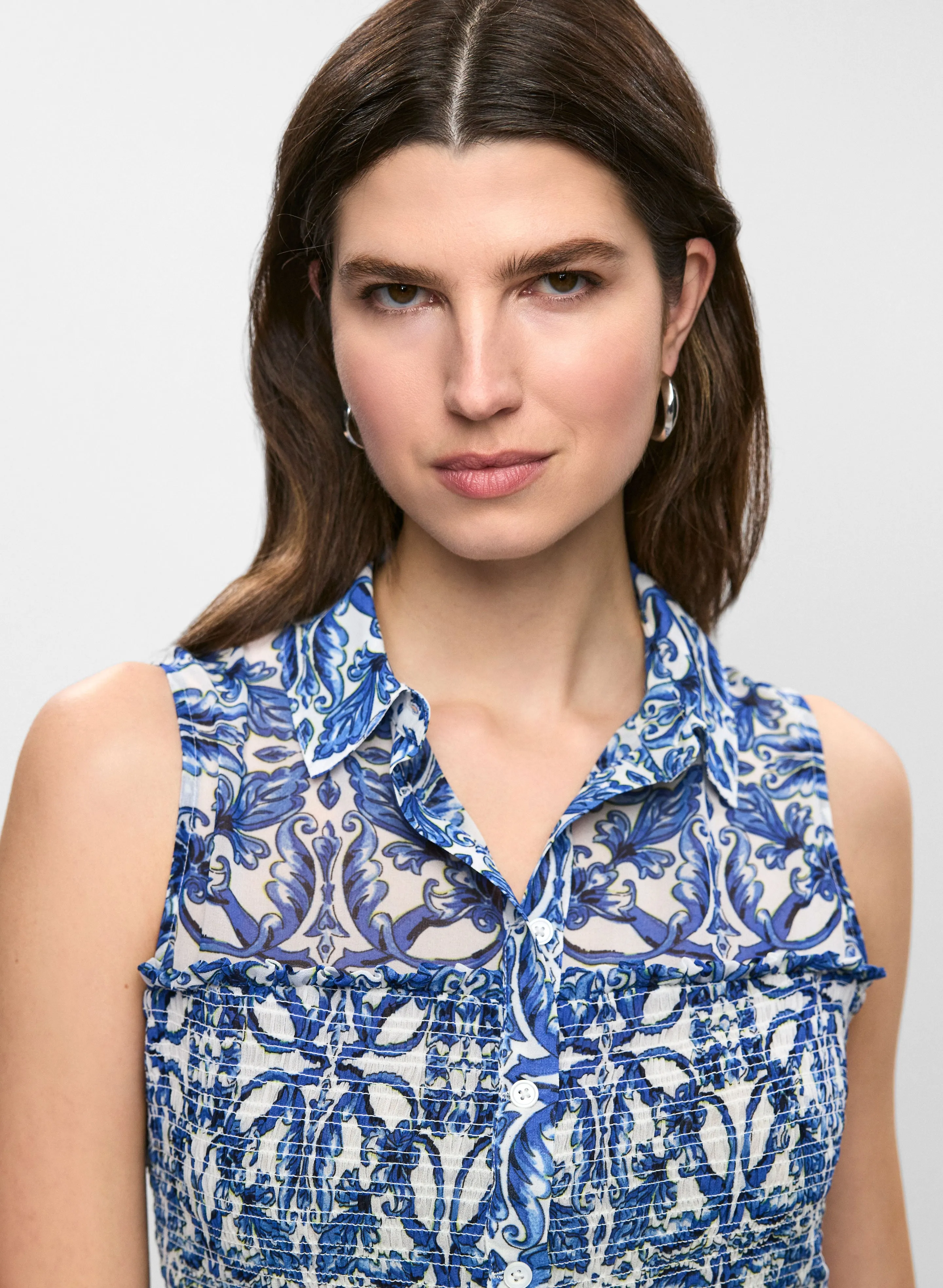 Abstract Print Button-Down Blouse sold by Melanie Lyne product image thumbnail 2