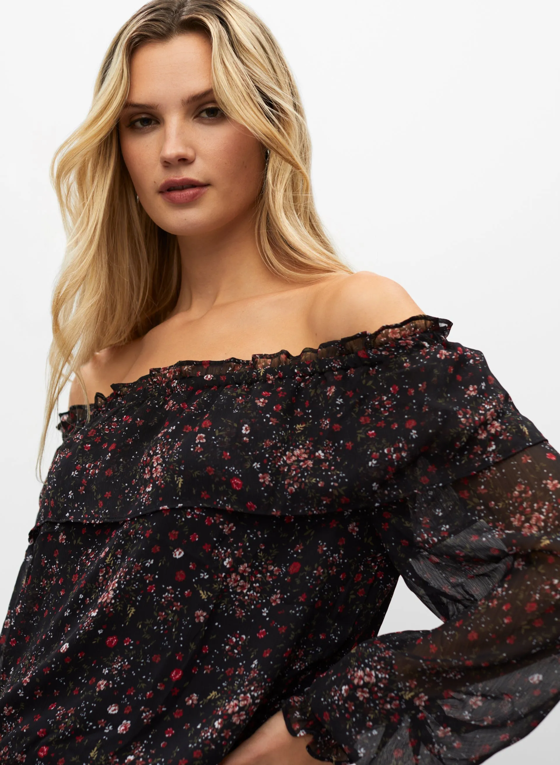 Off The Shoulder Chiffon Blouse sold by Melanie Lyne product image thumbnail 2