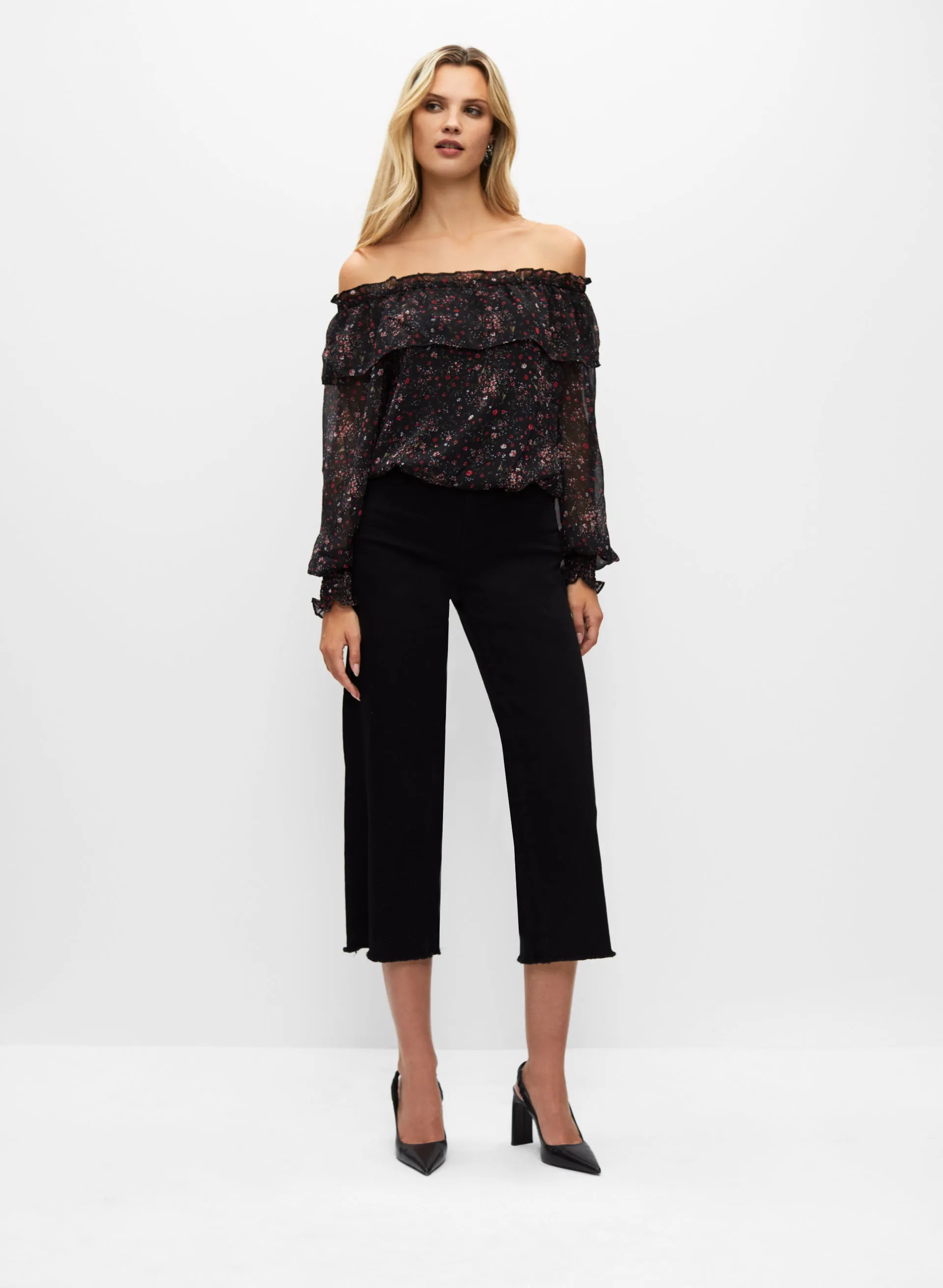 Off The Shoulder Chiffon Blouse sold by Melanie Lyne product image thumbnail 3
