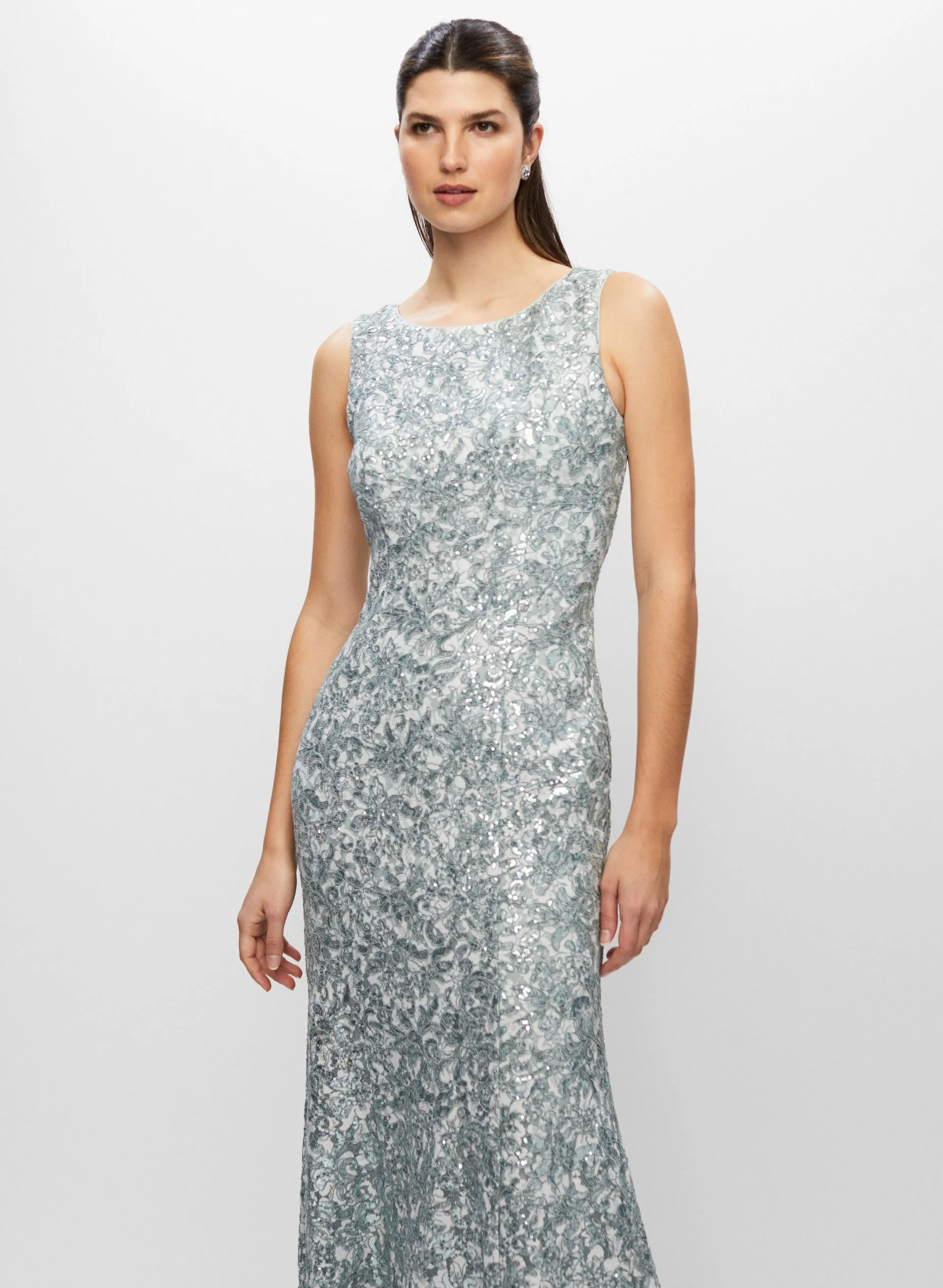 Lace & Sequin Sleeveless Evening Dress sold by Melanie Lyne product image thumbnail 5