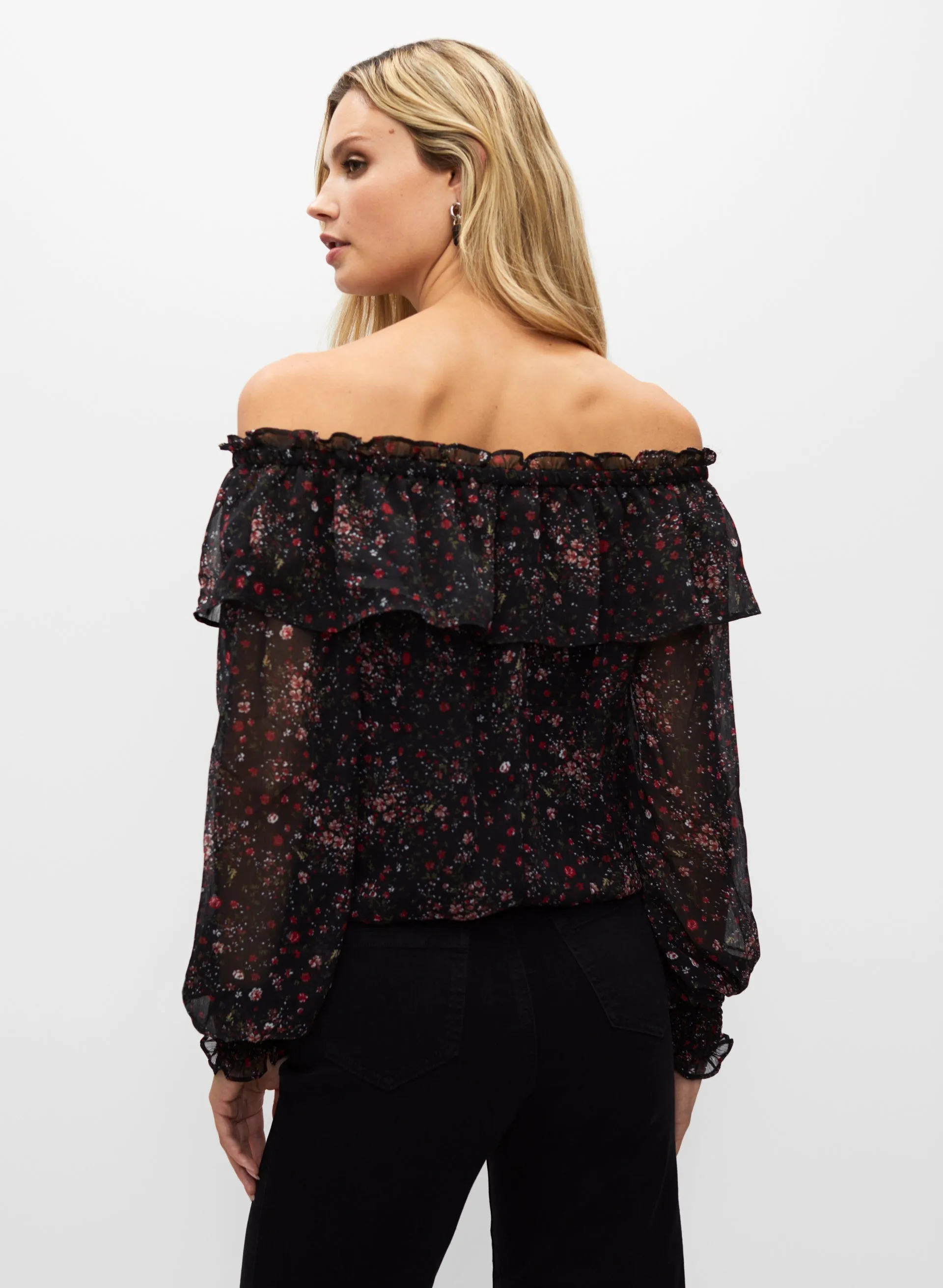Off The Shoulder Chiffon Blouse sold by Melanie Lyne product image thumbnail 4