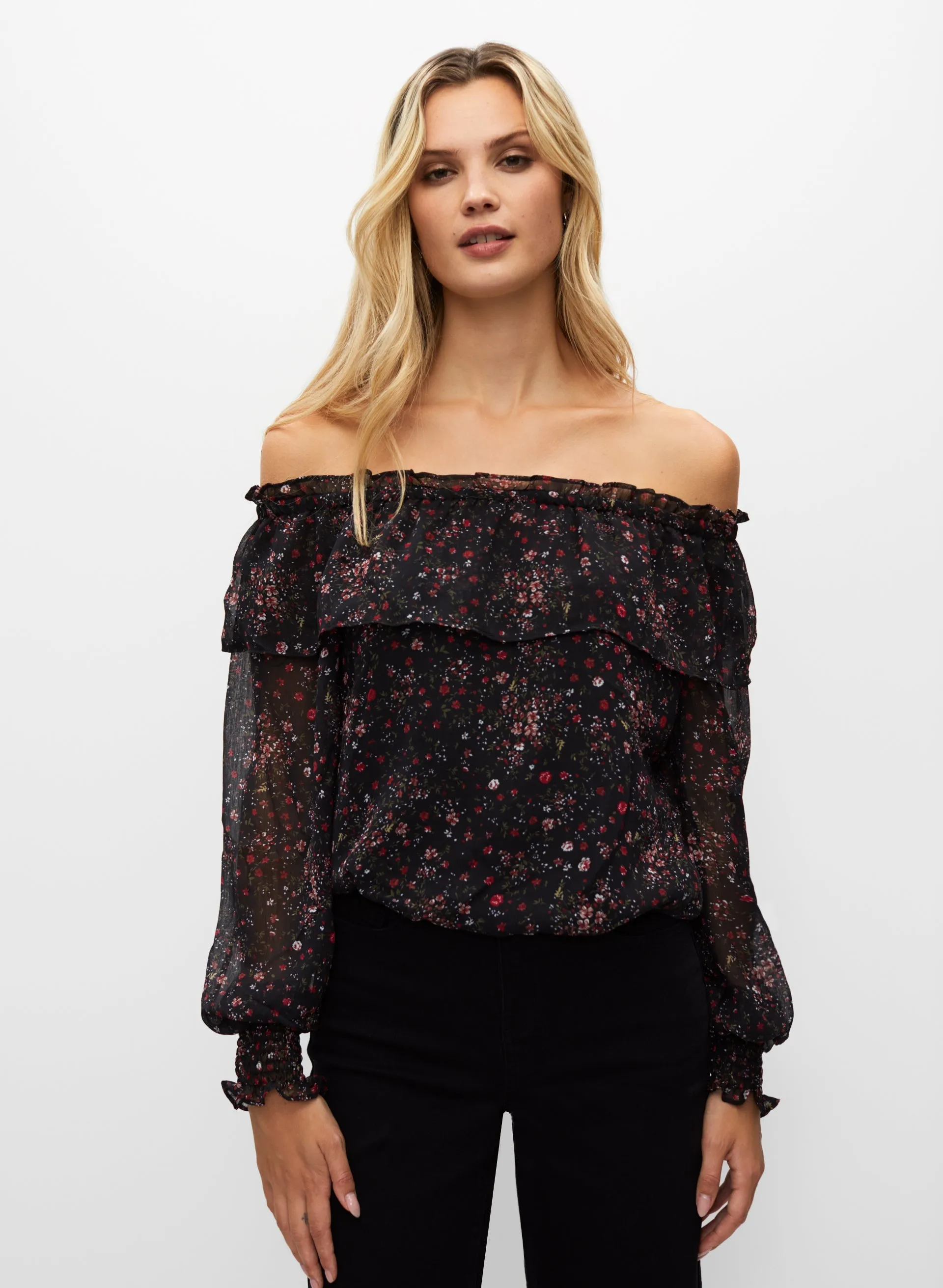 Off The Shoulder Chiffon Blouse sold by Melanie Lyne