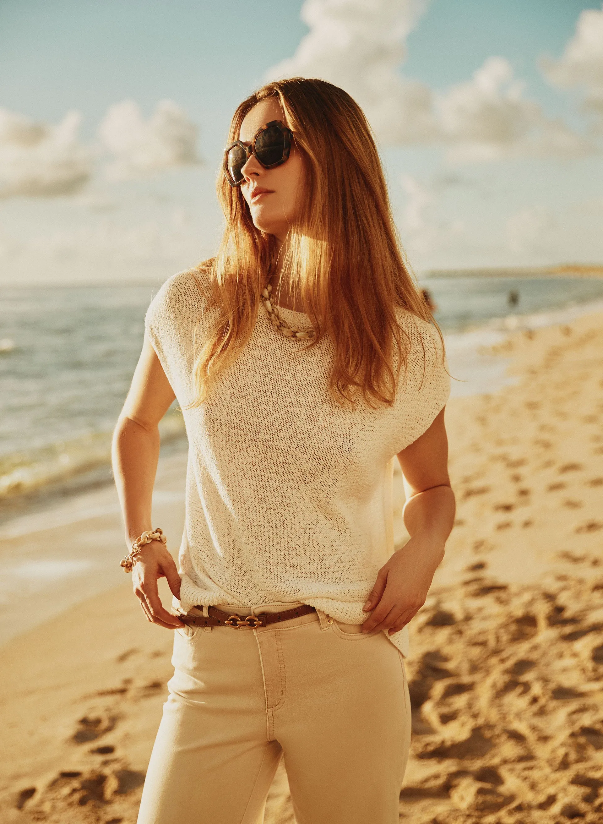 Drop Shoulder Knit Top sold by Melanie Lyne