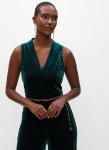 Velvet Belt Detail Jumpsuit sold by Melanie Lyne