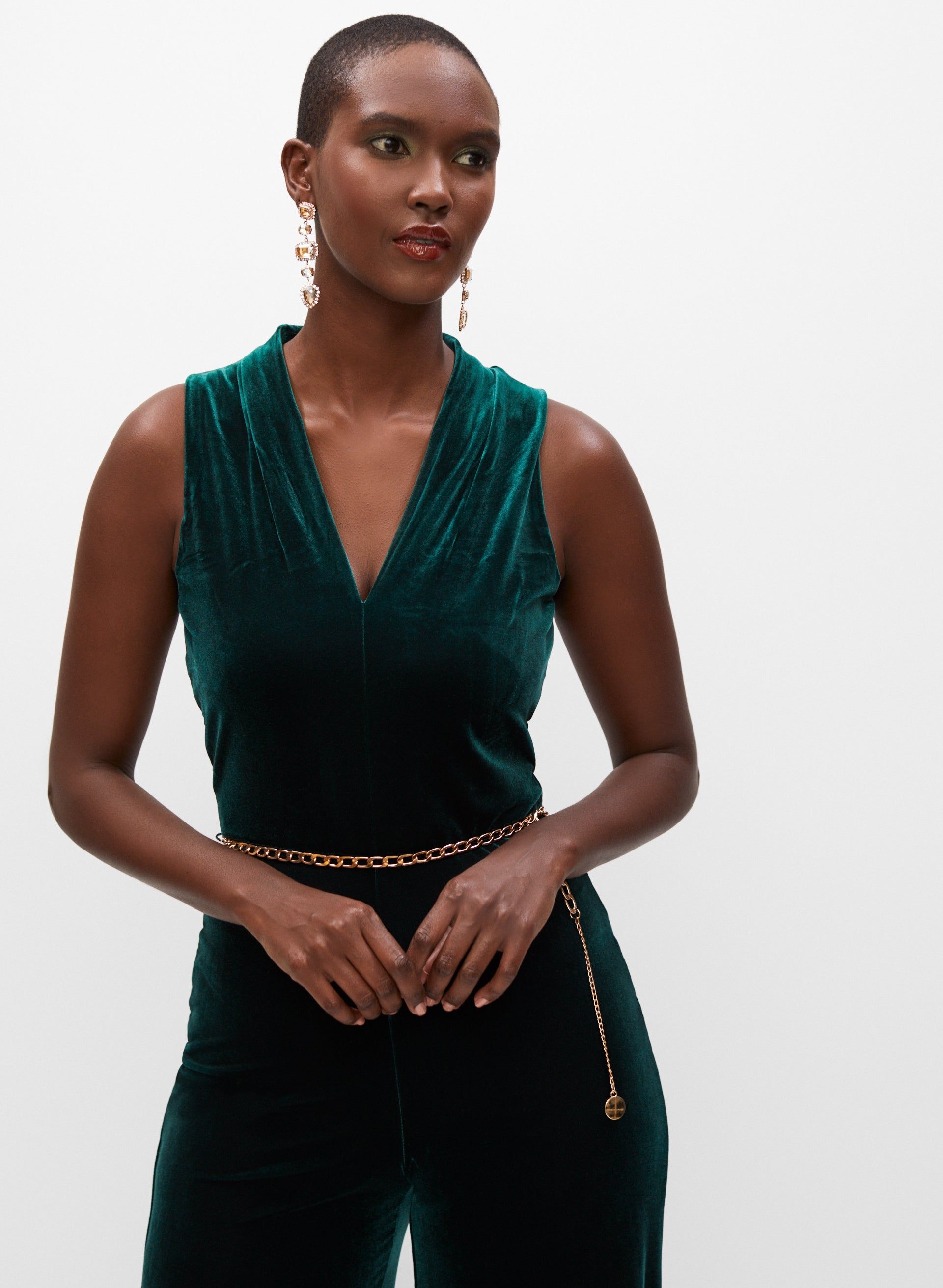 Velvet Belt Detail Jumpsuit sold by Melanie Lyne product image thumbnail 3