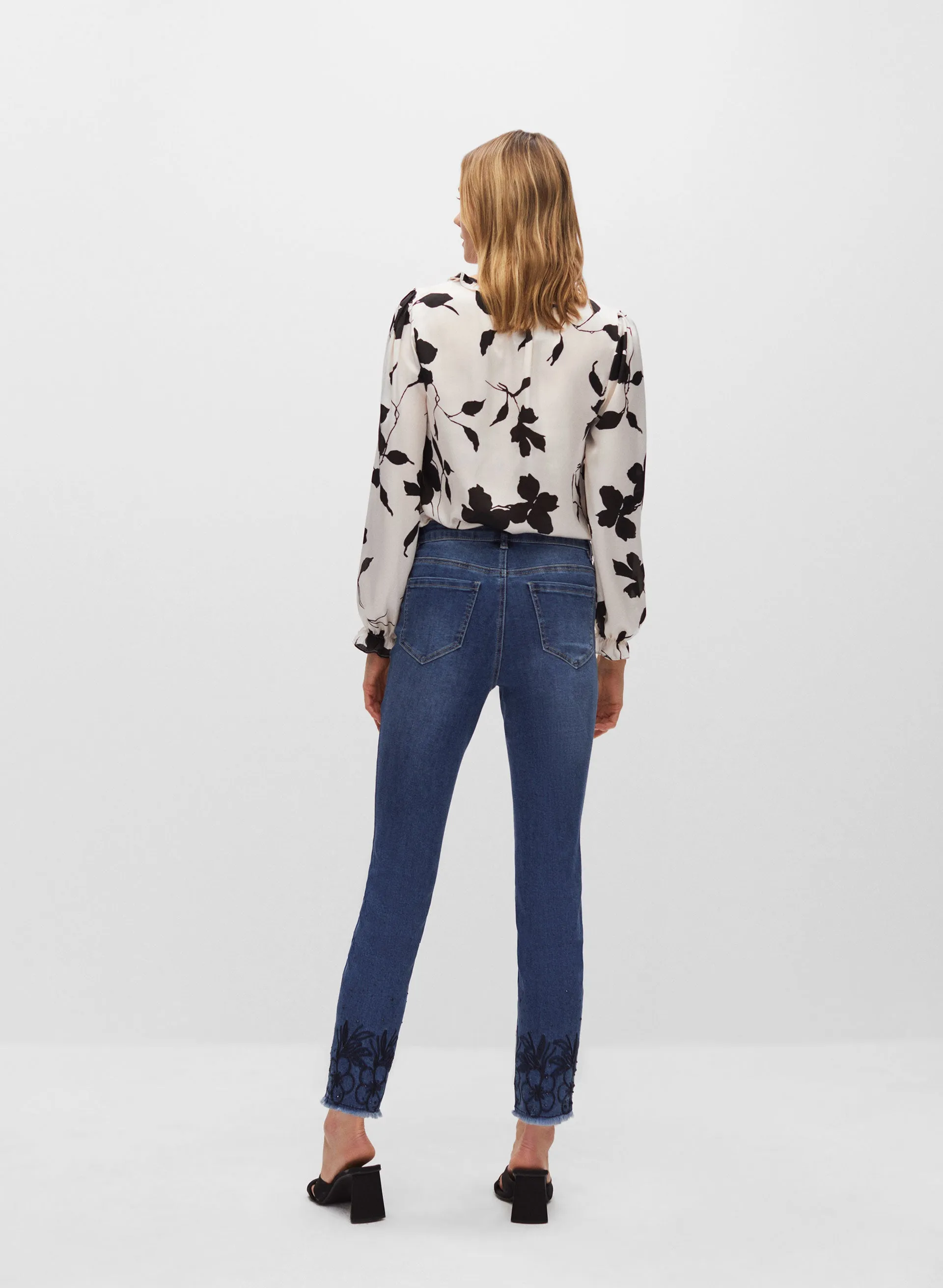 Embroidered Hem Slim Leg Jeans sold by Melanie Lyne product image thumbnail 2