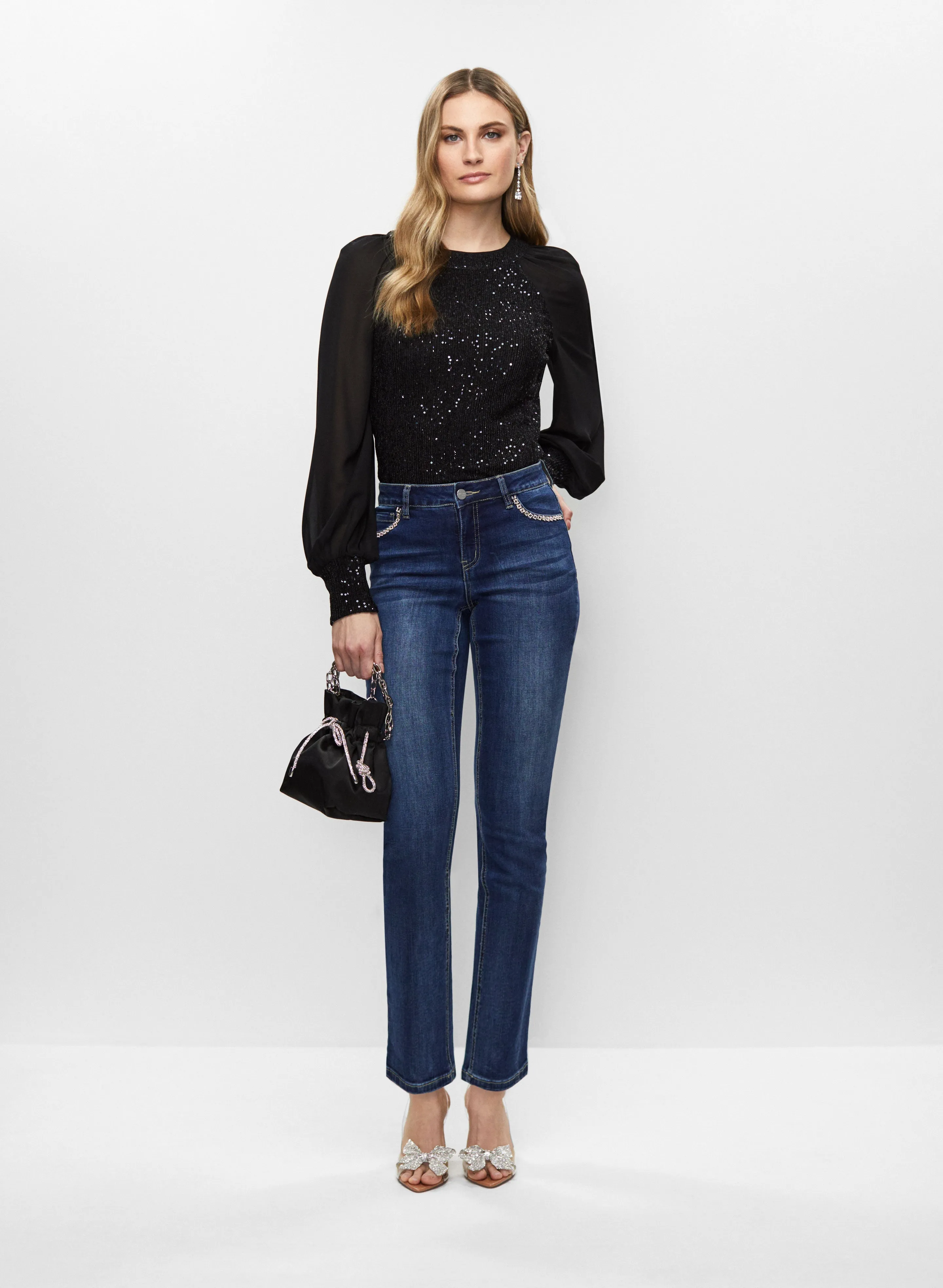 Embellished Top & Straight Leg Jeans sold by Melanie Lyne