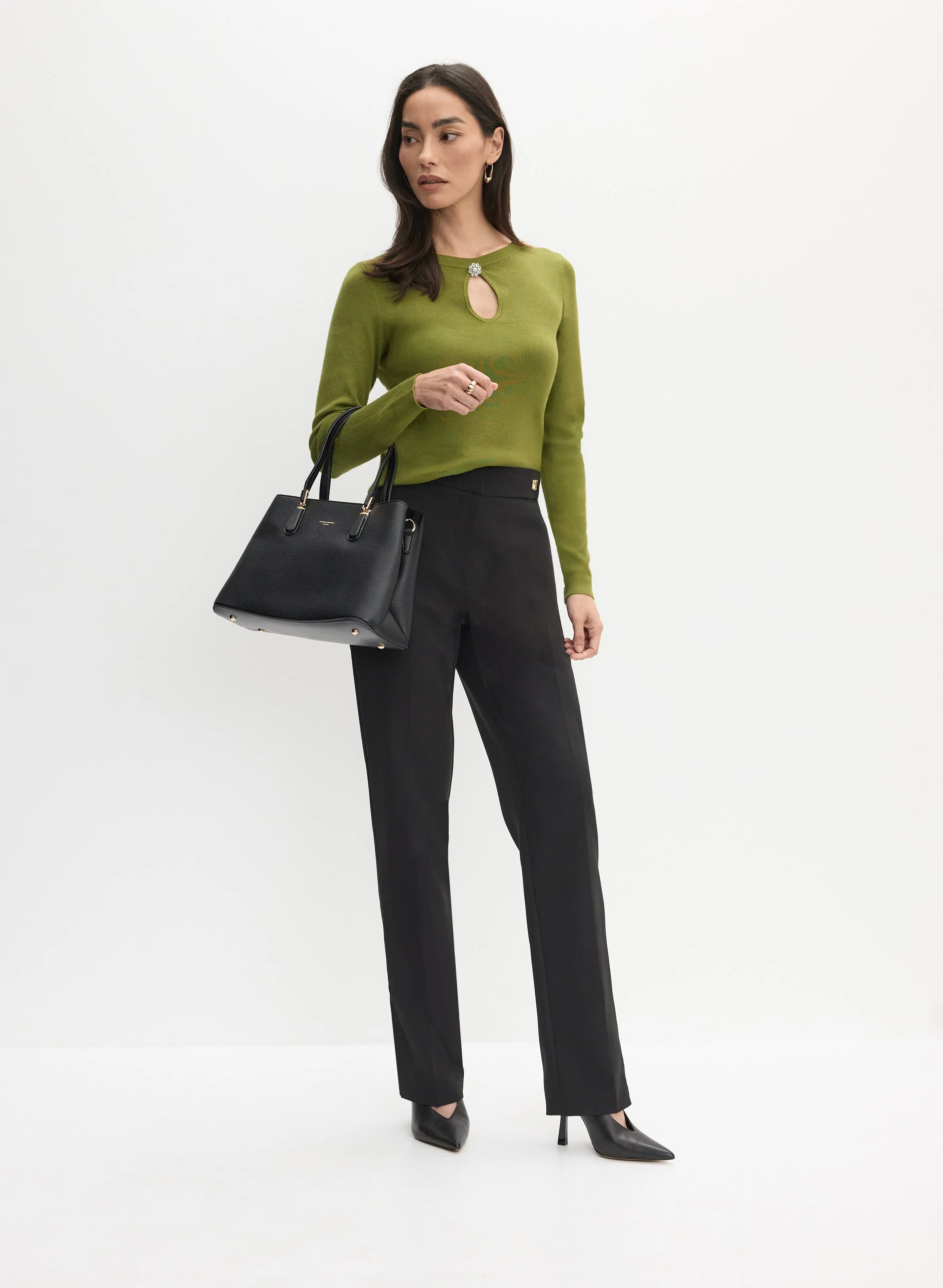 Keyhole Detail Sweater & Straight Leg Pants sold by Melanie Lyne