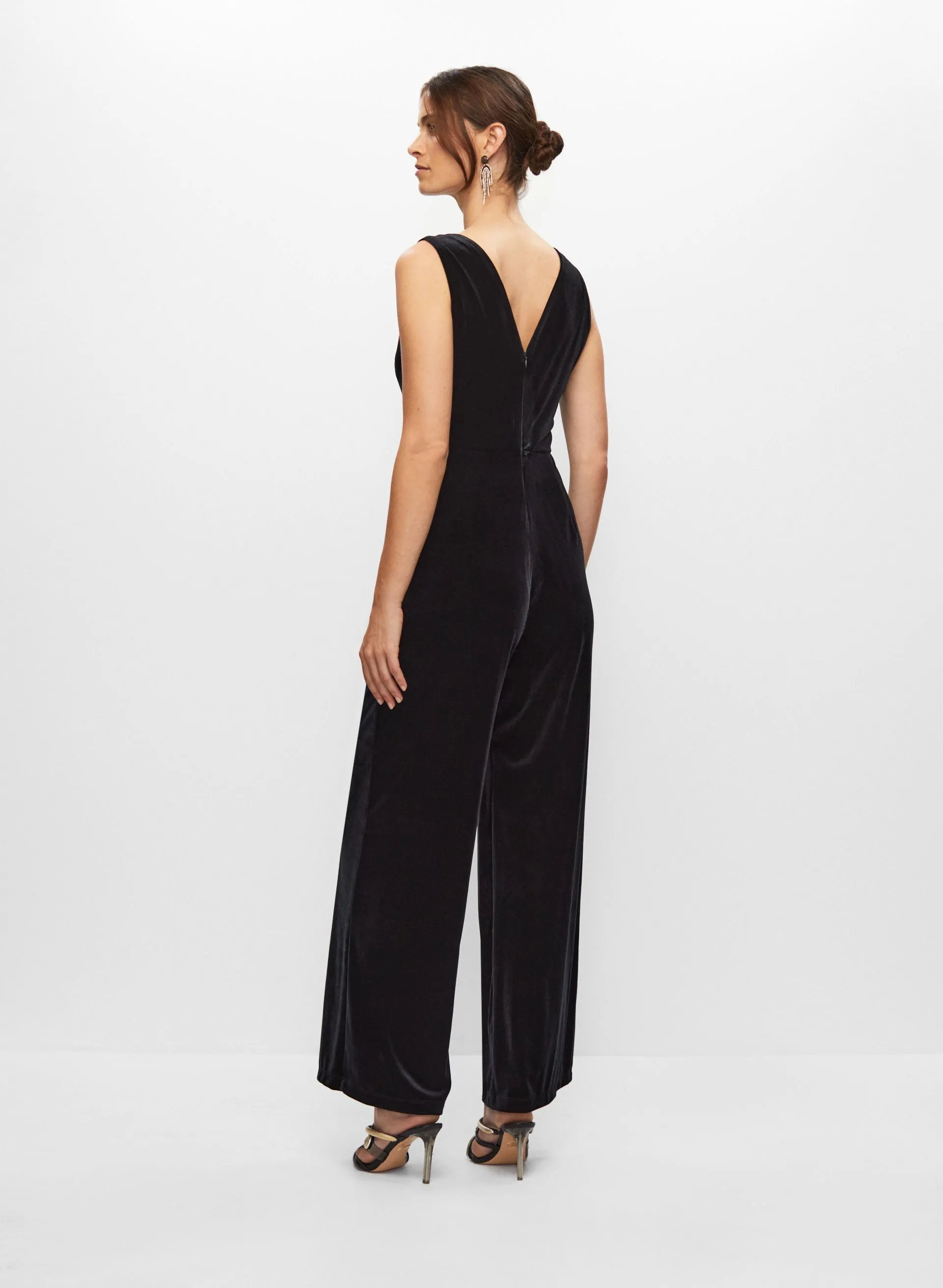 Velvet Mesh Detail Jumpsuit sold by Melanie Lyne product image thumbnail 4