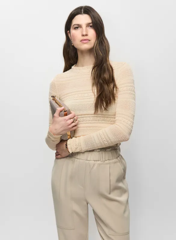 Ruffled Pointelle Knit Sweater sold by Melanie Lyne