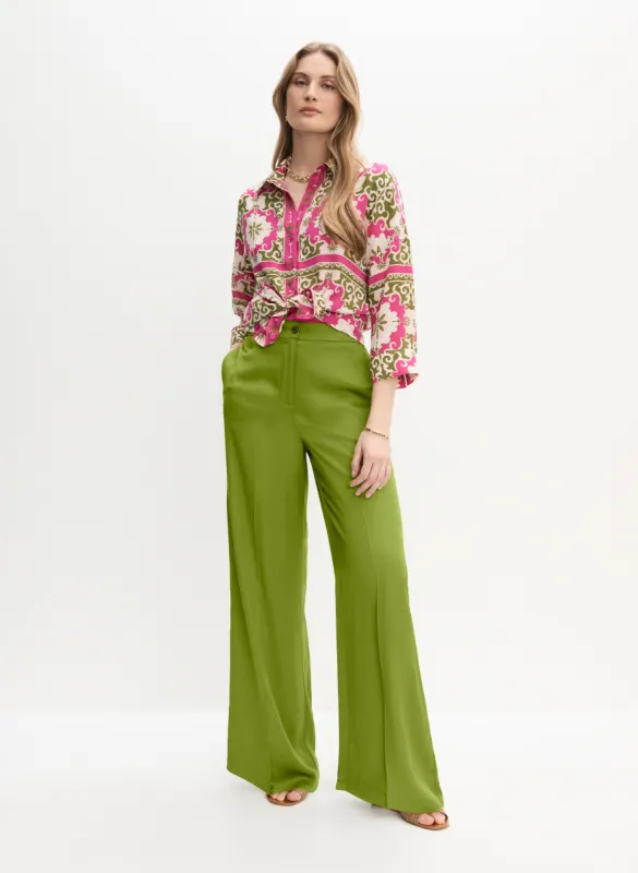 Abstract Print Blouse & Satin Wide Leg Pants sold by Melanie Lyne