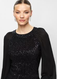 Sequin Embellished Chiffon Sleeve Top sold by Melanie Lyne