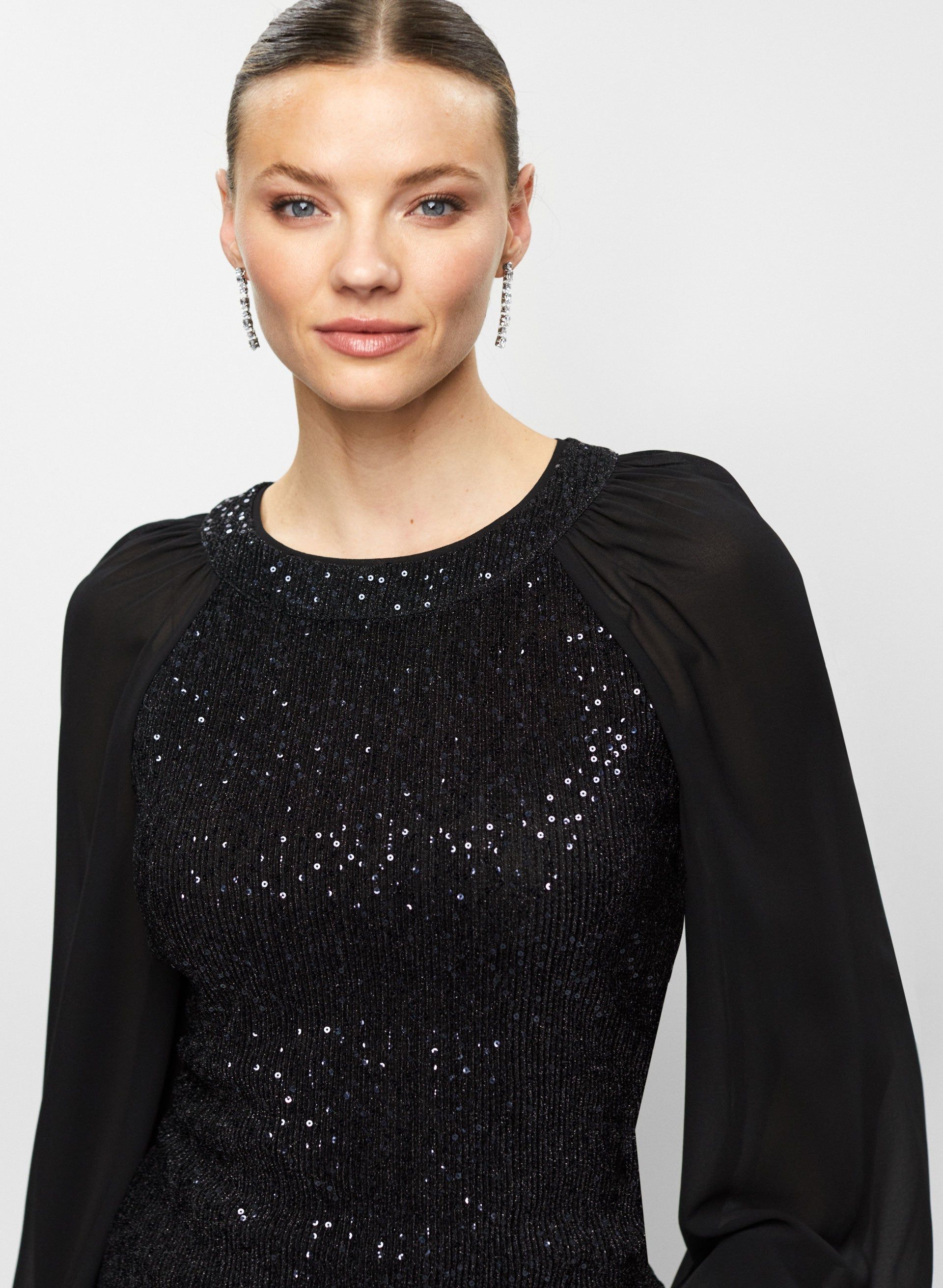 Sequin Embellished Chiffon Sleeve Top sold by Melanie Lyne product image thumbnail 2