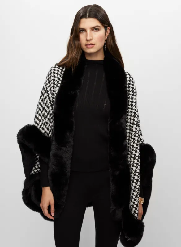 Faux Fur Trim Poncho sold by Melanie Lyne