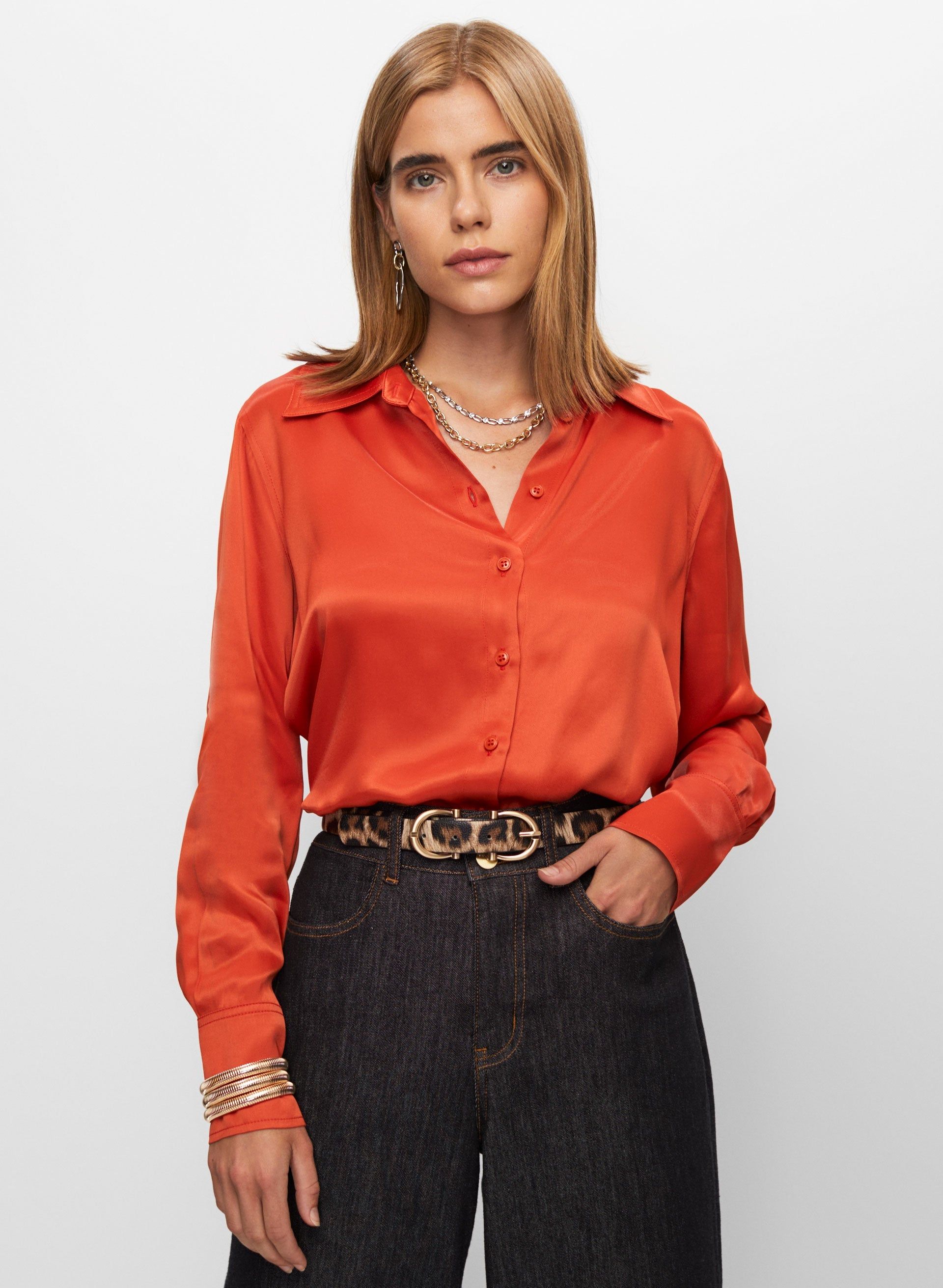 Satin Button Front Blouse sold by Melanie Lyne