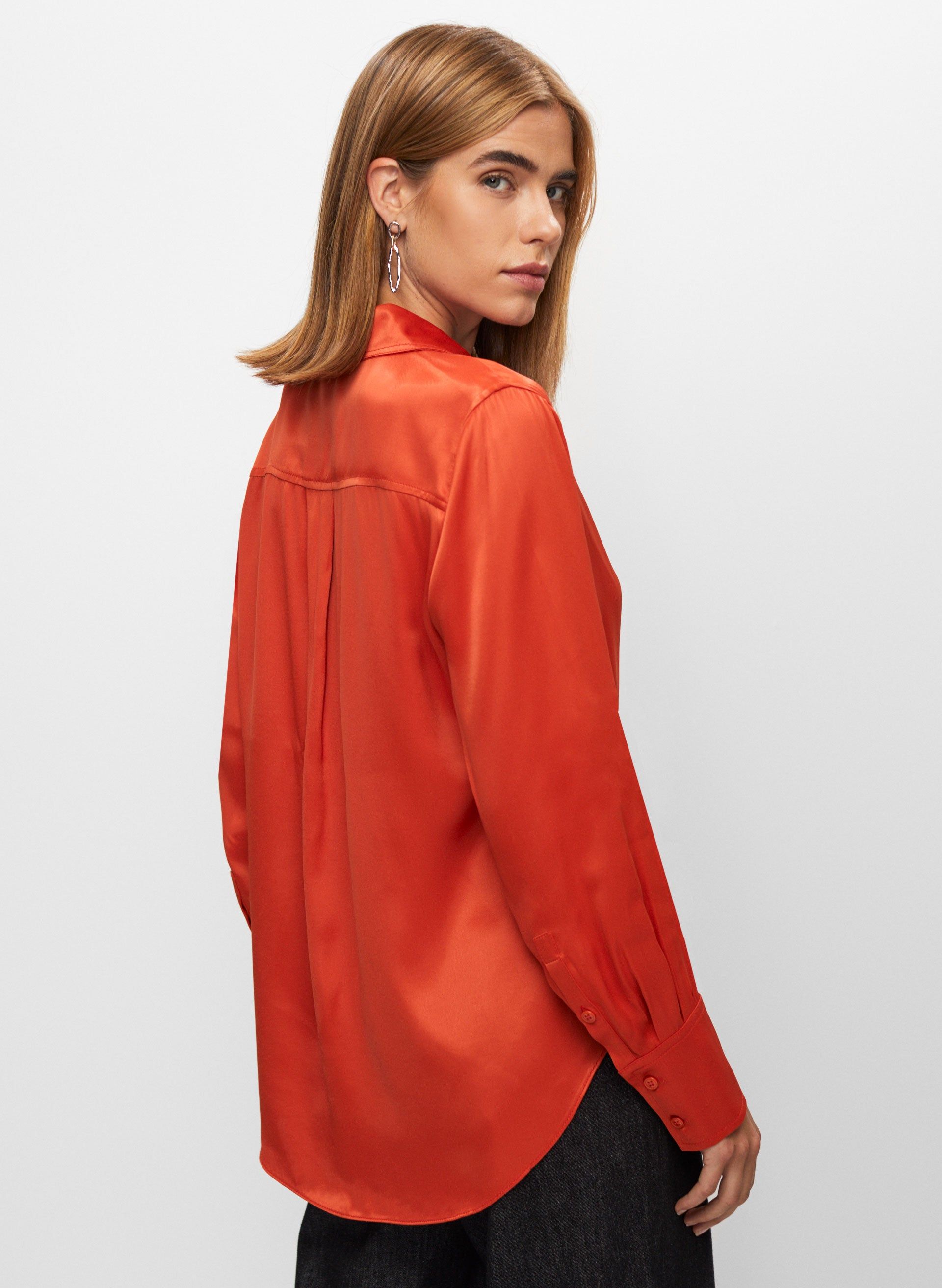 Satin Button Front Blouse sold by Melanie Lyne product image thumbnail 4