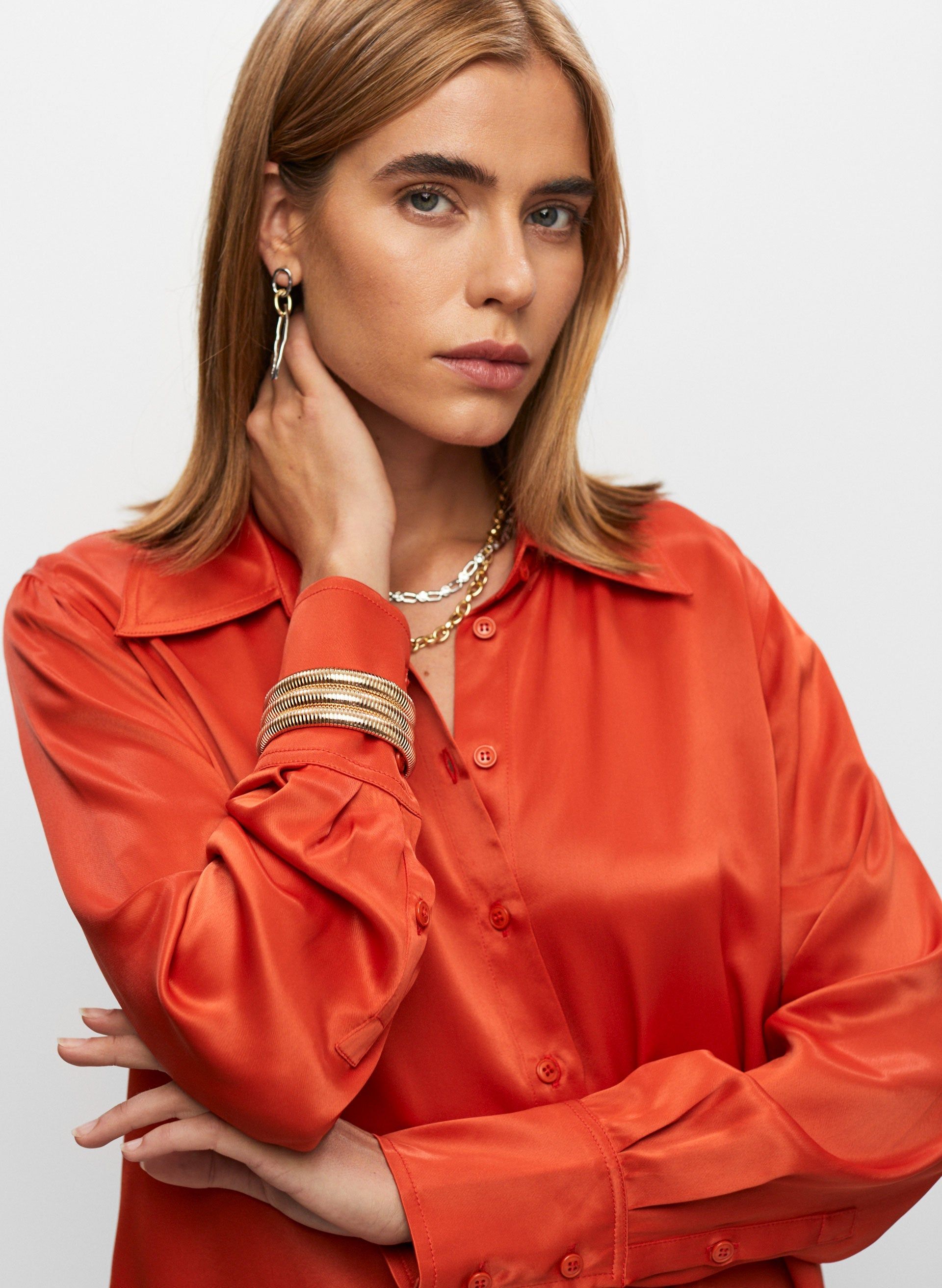 Satin Button Front Blouse sold by Melanie Lyne product image thumbnail 2