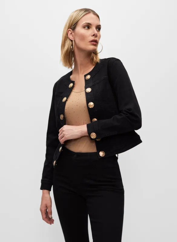Crested Button Denim Jacket sold by Melanie Lyne