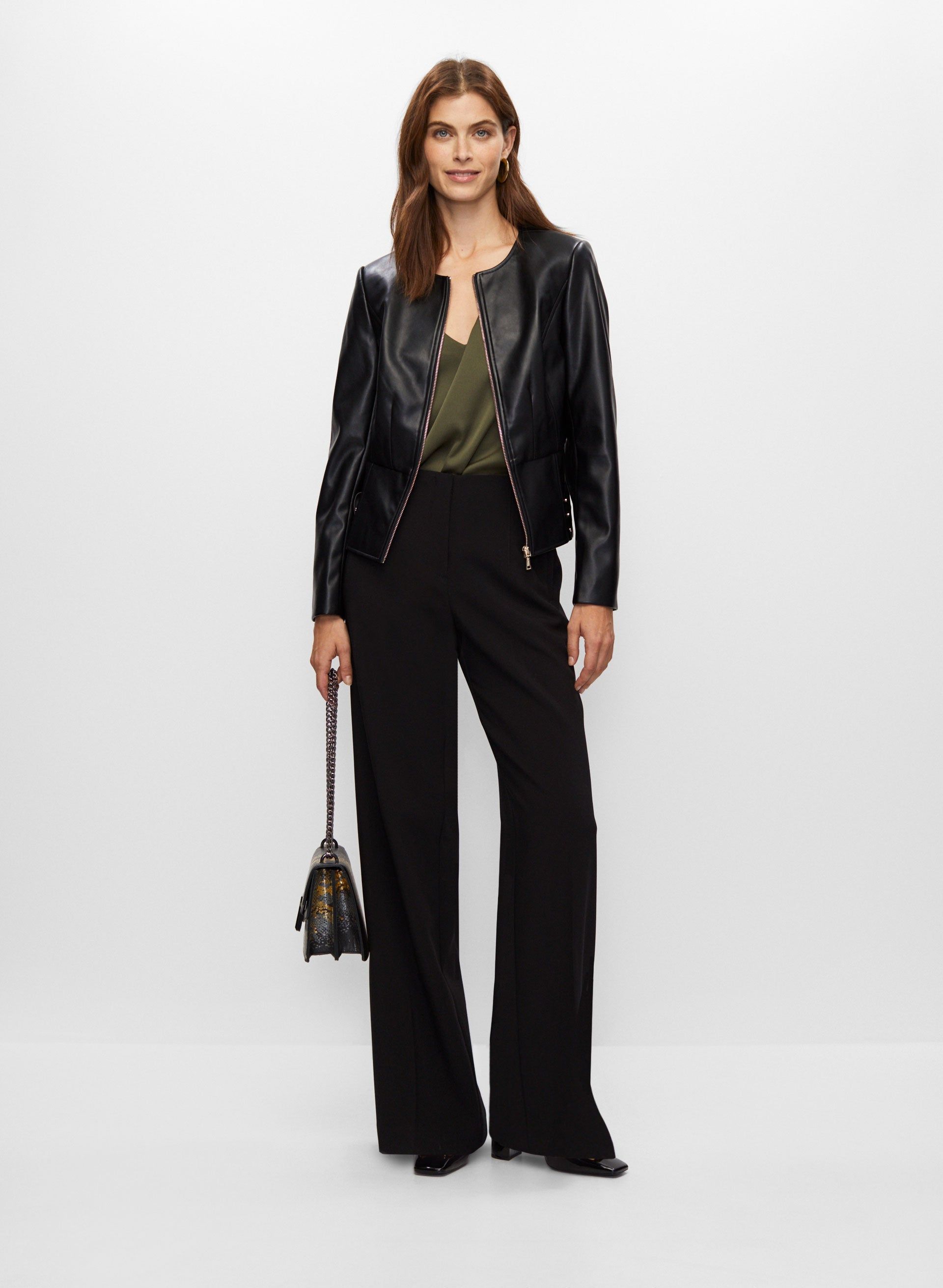 Fringe & Stud Detail Vegan Leather Jacket sold by Melanie Lyne product image thumbnail 4