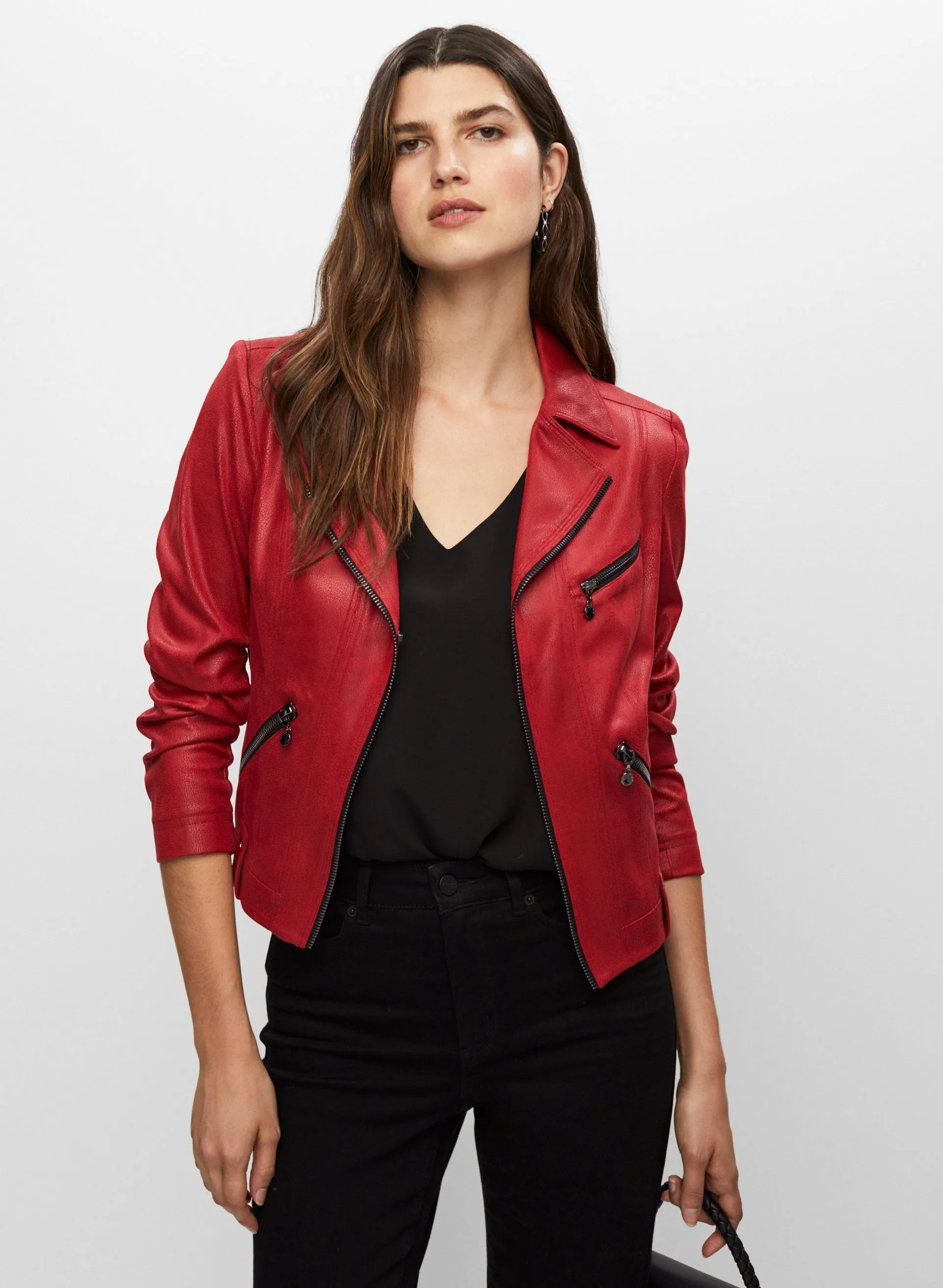 Vex - Zip Detail Faux Suede Jacket sold by Melanie Lyne product image thumbnail 5