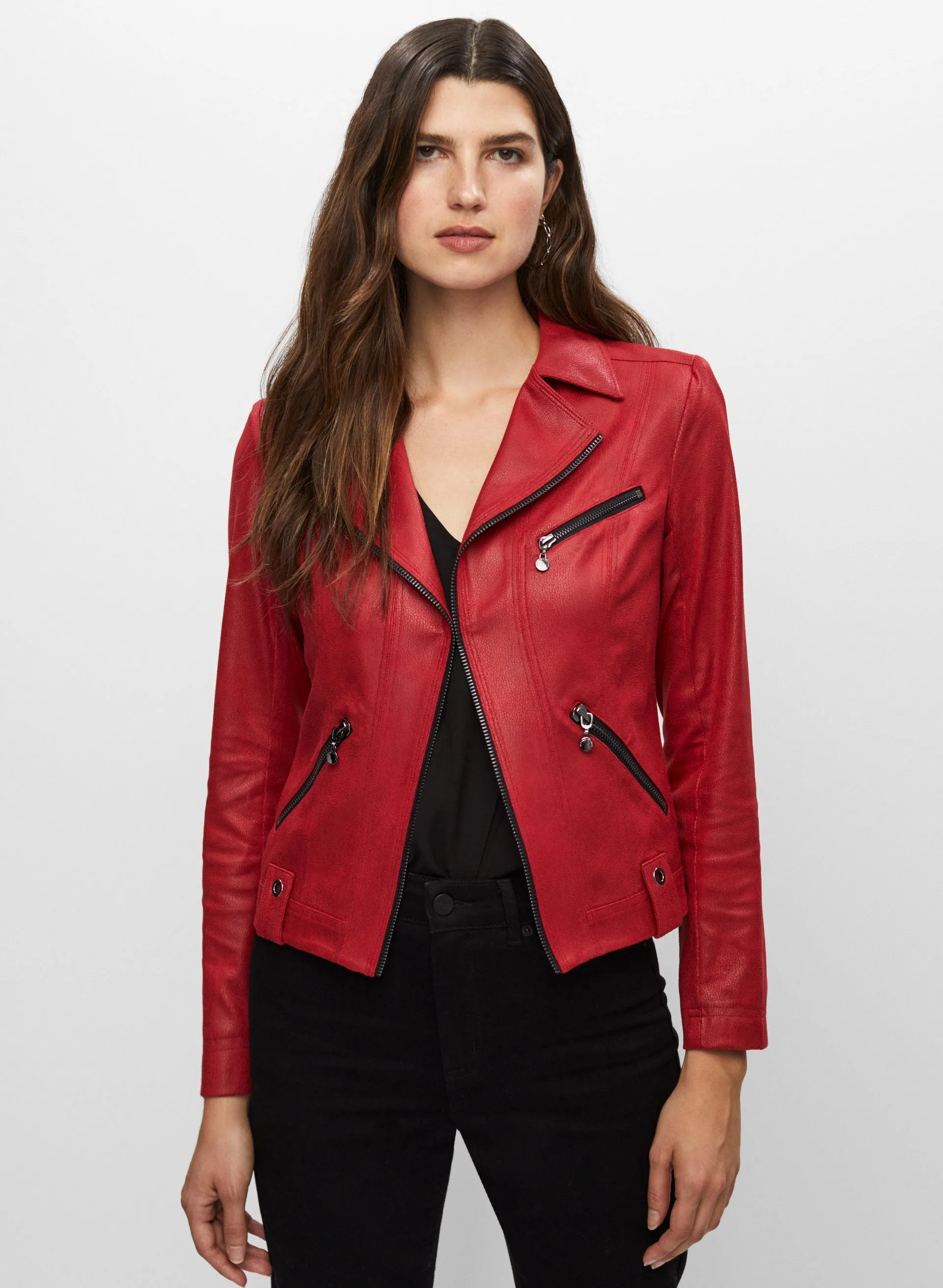 Vex - Zip Detail Faux Suede Jacket sold by Melanie Lyne