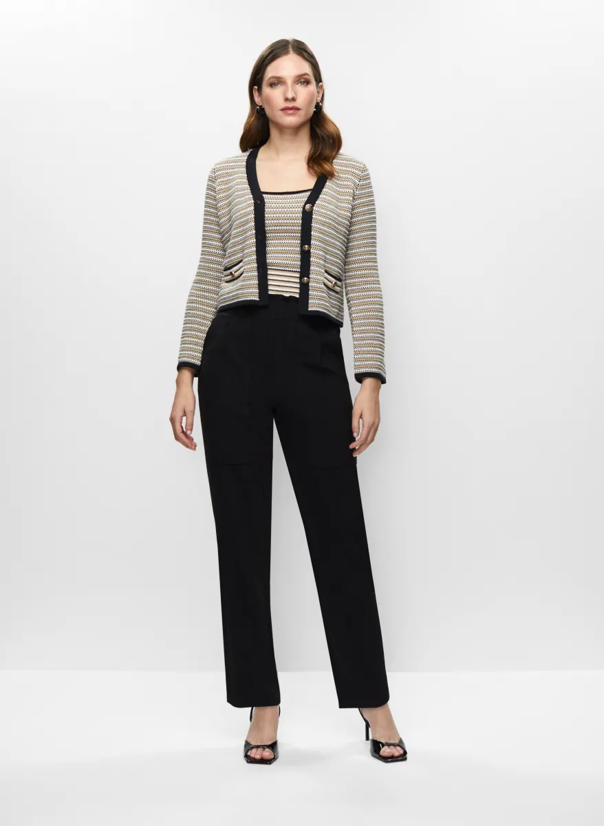 Striped Cardigan & Ruffle Waist Pants sold by Melanie Lyne