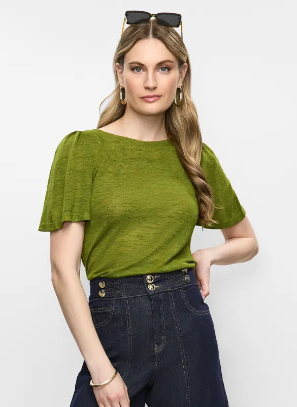 Short Flare Sleeve Top sold by Melanie Lyne