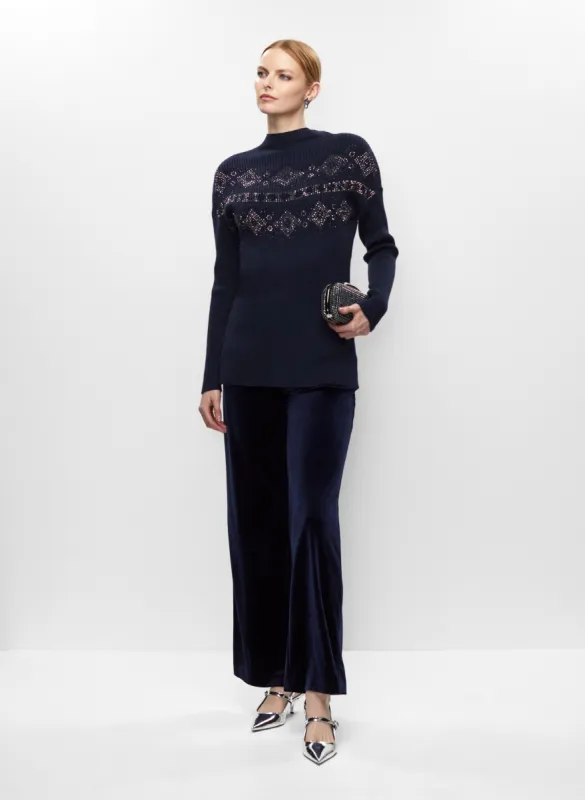 Rhinestone Detail Knit & Velour Pants sold by Melanie Lyne