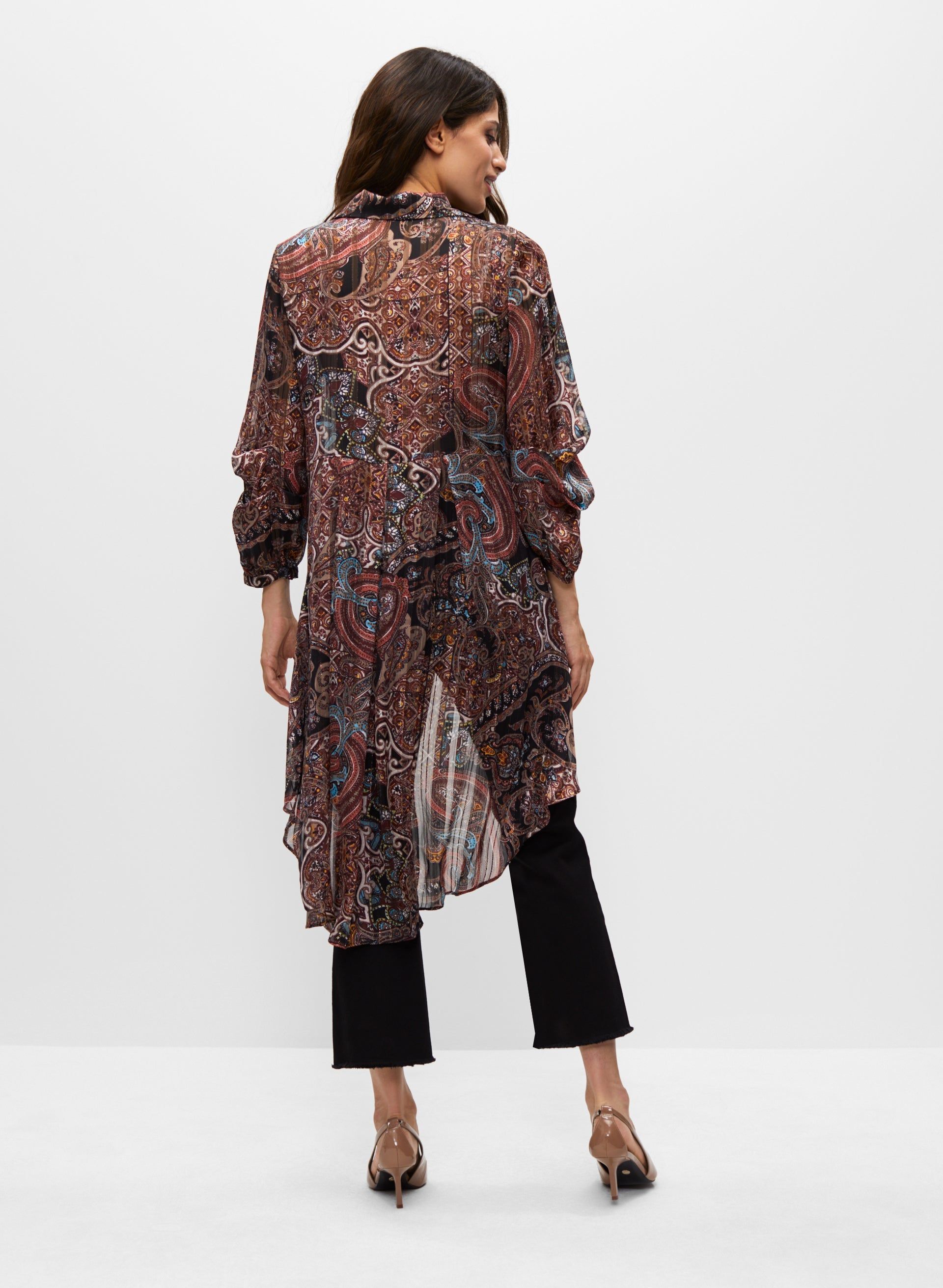 Paisley Print Asymmetric Button-Up Tunic sold by Melanie Lyne product image thumbnail 4