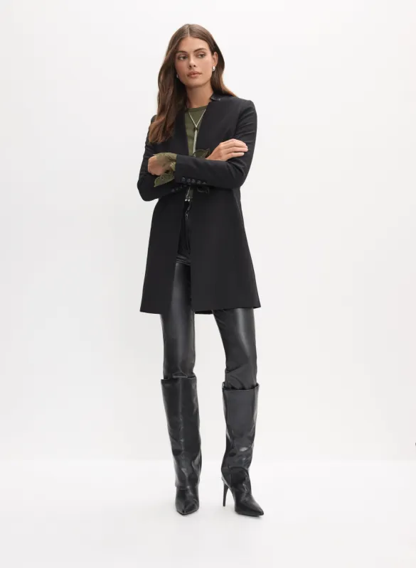 Redingote Jacket & Vegan Leather Pants sold by Melanie Lyne