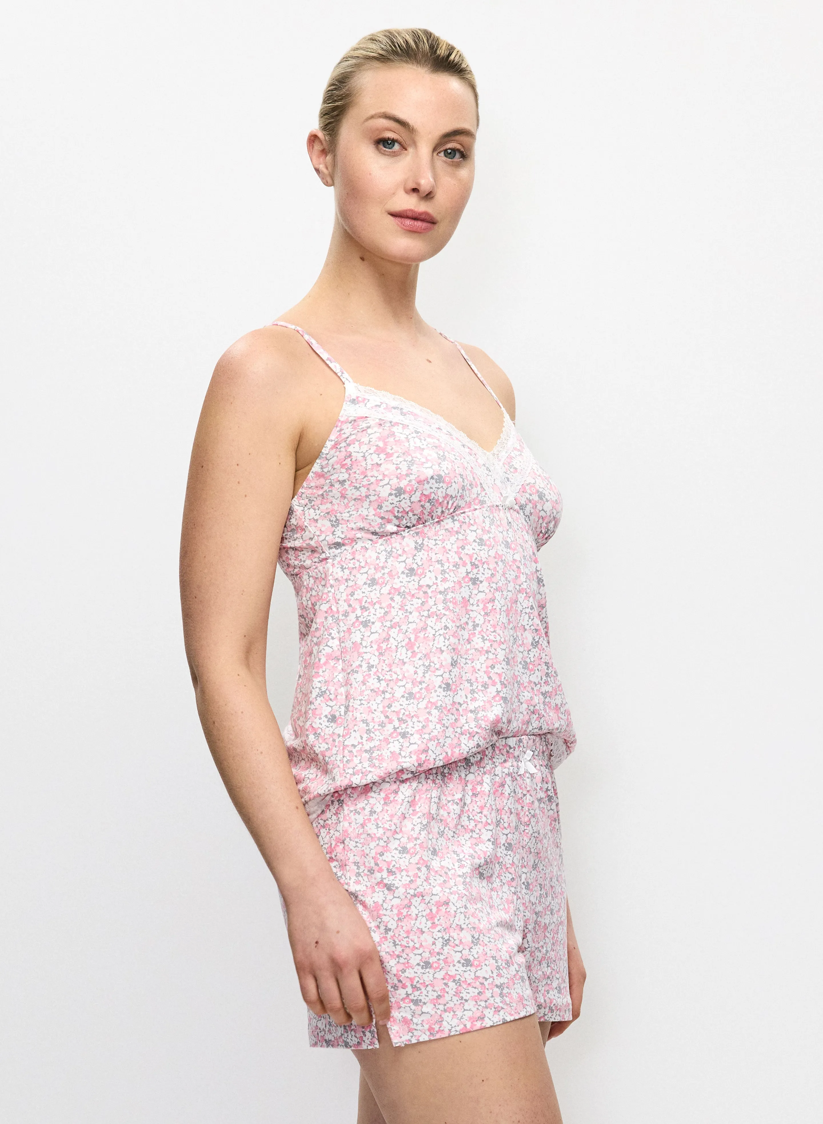 Lace Trim Floral Pyjama Set sold by Melanie Lyne product image thumbnail 2