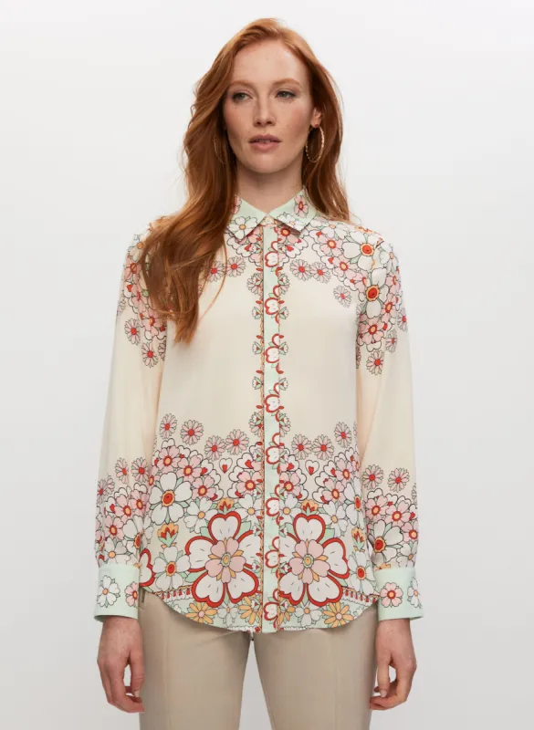 Floral Print Button-Up Blouse sold by Melanie Lyne