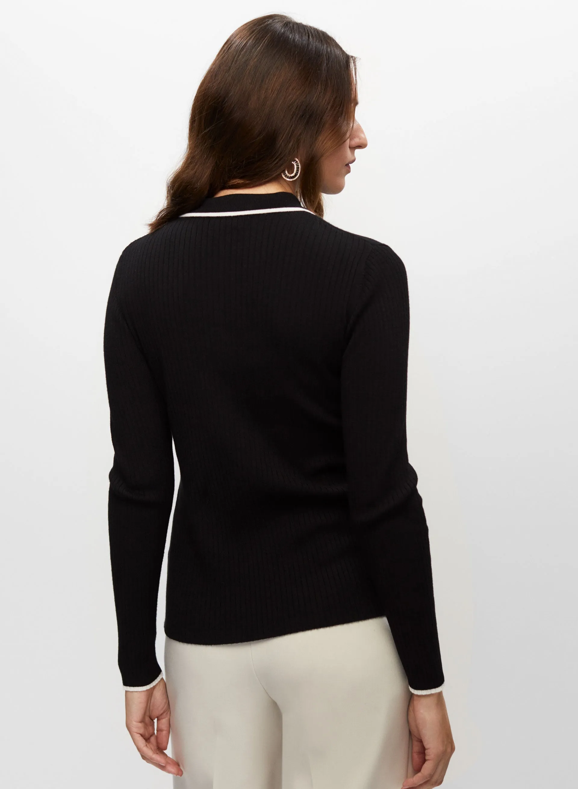 Rib Knit Polo Sweater sold by Melanie Lyne product image thumbnail 4