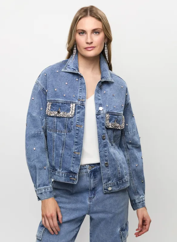 Joseph Ribkoff - Rhinestone Denim Jacket made by Melanie Lyne